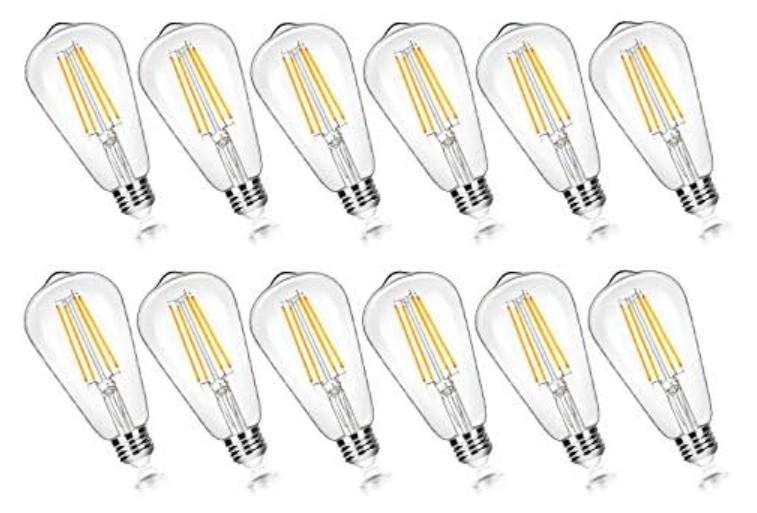 Vintage 7W ST58 LED Edison Light Bulbs 12 Pack for $16.99