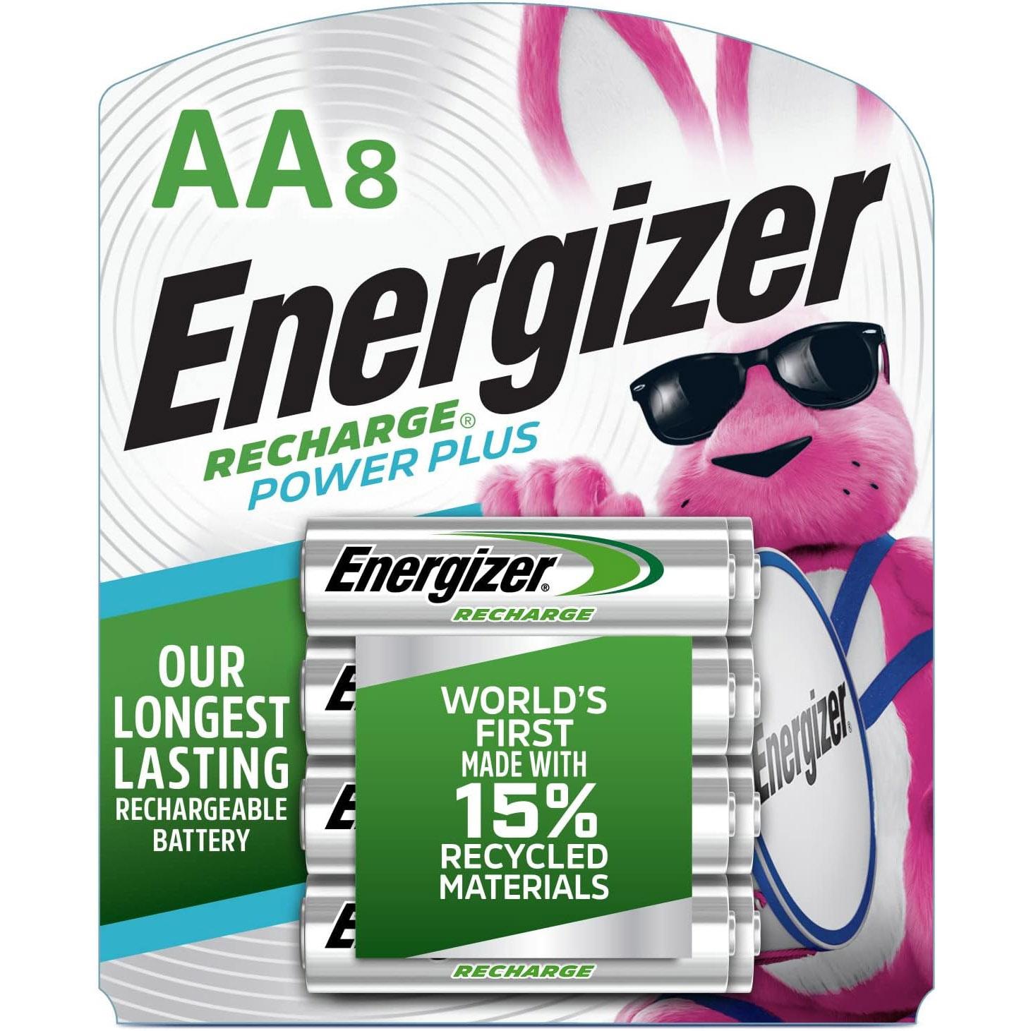 Energizer Power Plus Rechargeable AA Batteries 8 Pack for $16.04