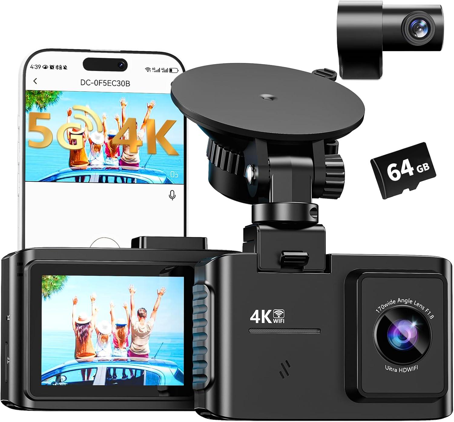 Wanlipo Dash Cam Front and Rear 4K Dual Car Camera for $35.99 Shipped