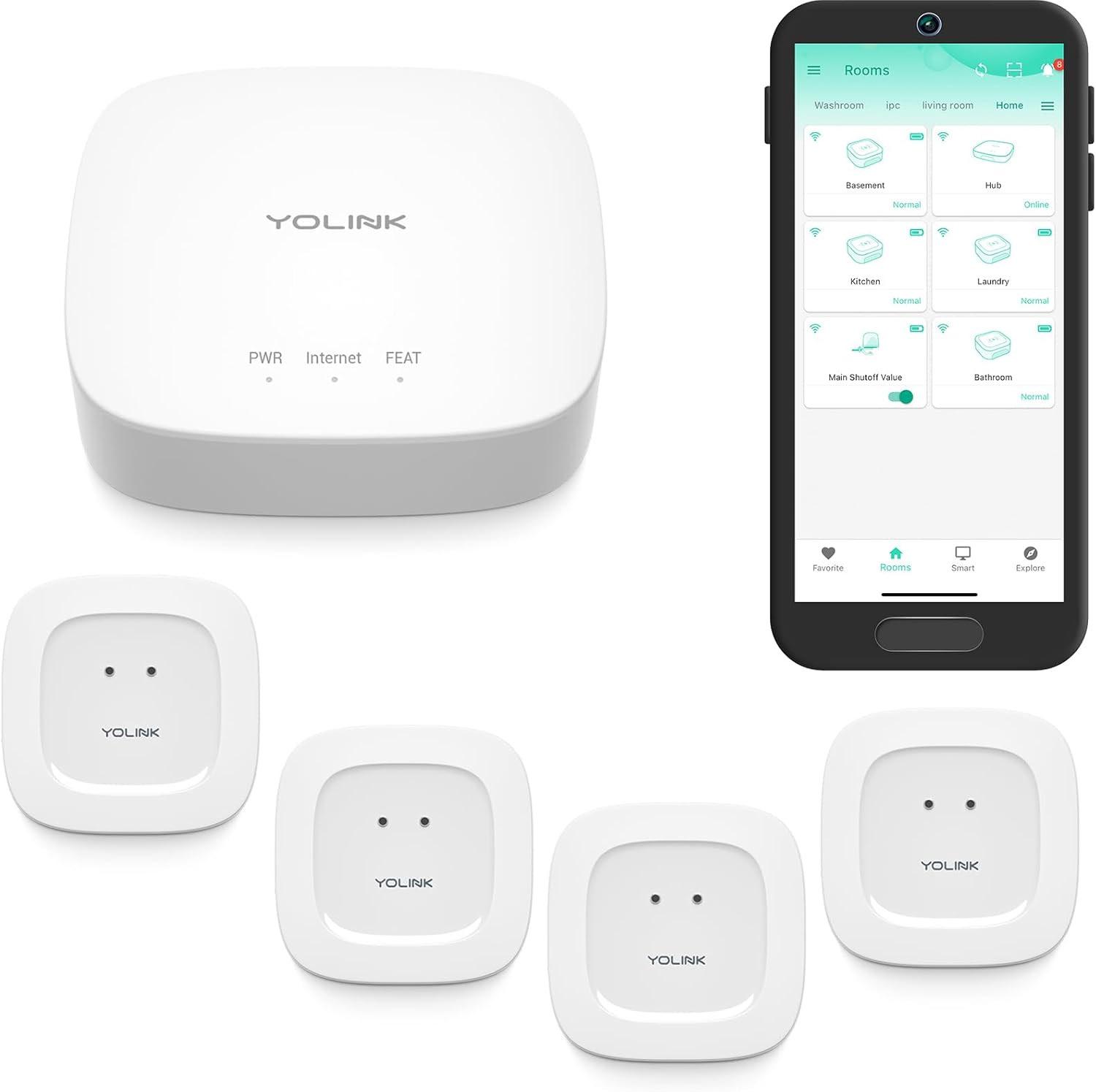 YoLink Water Leak Sensor Smart Home Starter Kit Hub for $39.59 Shipped
