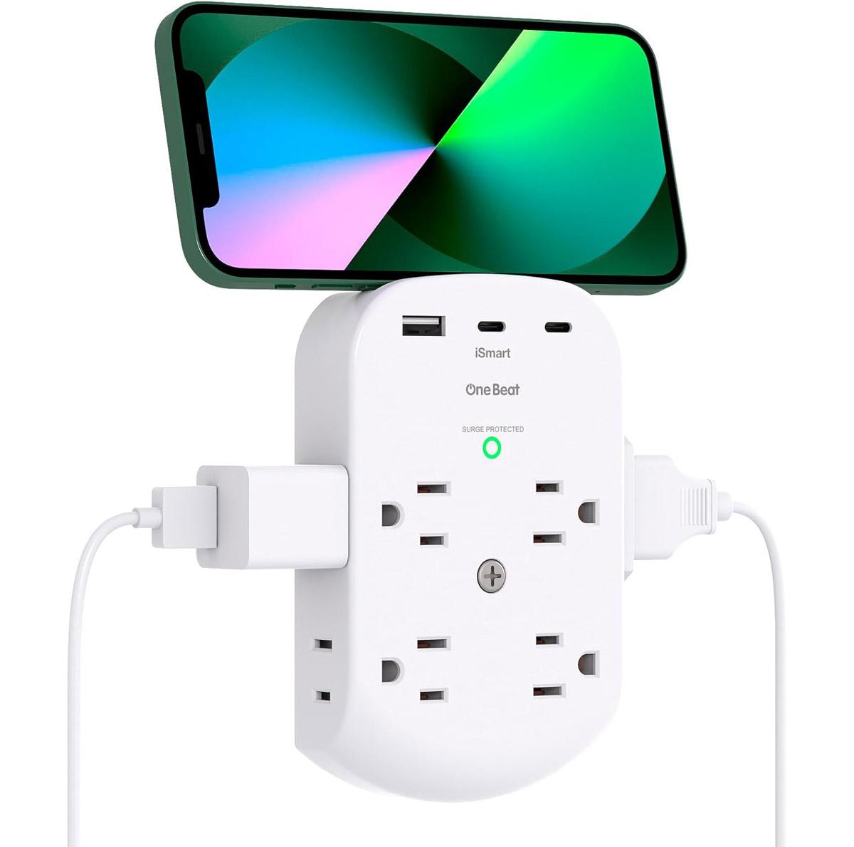 One Beat 11-in-1 Multi Plug Wall Surge Protector Outlet Extender for $6.99
