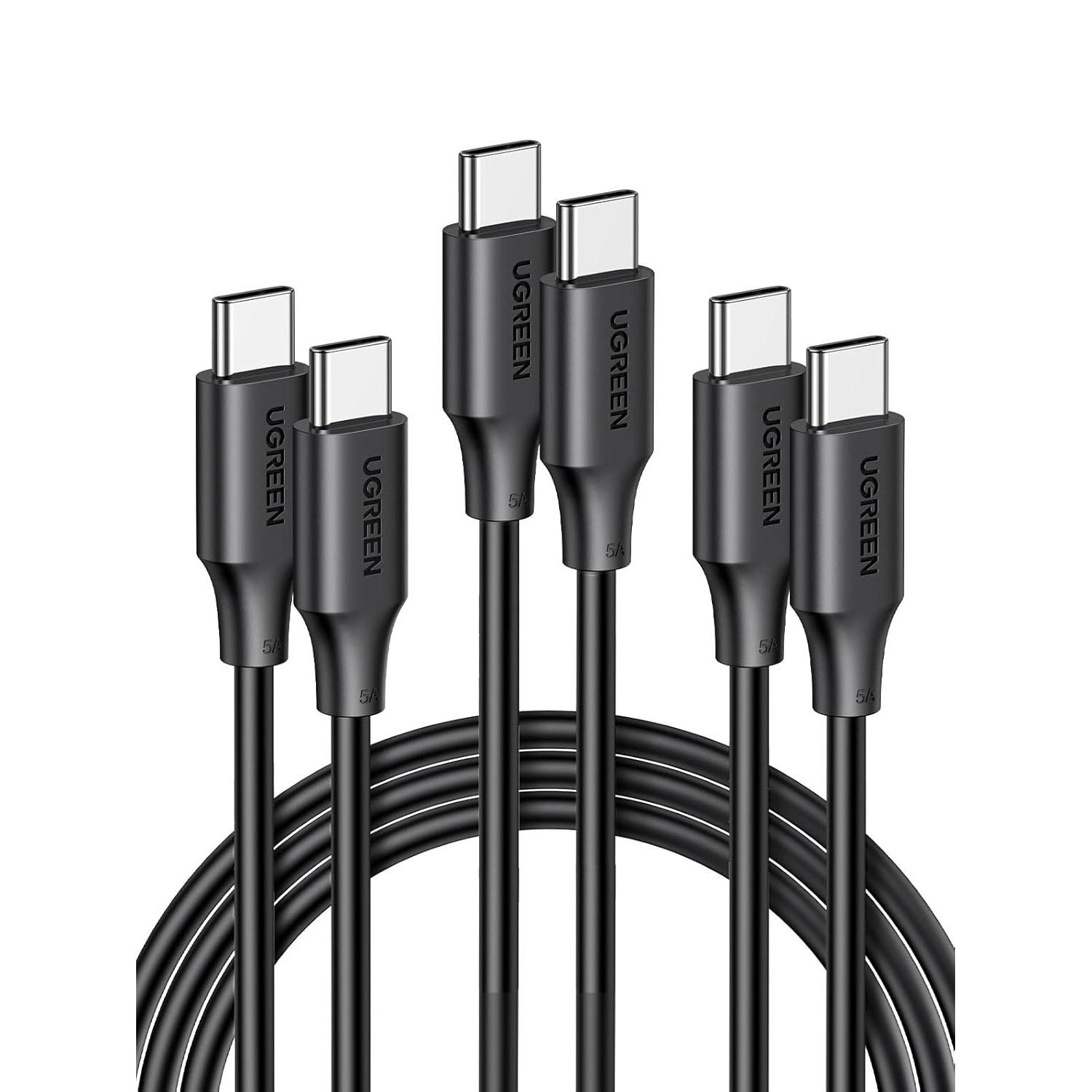 UGreen 100W USB-C Fast Charging Cable 3 Pack for $9.99