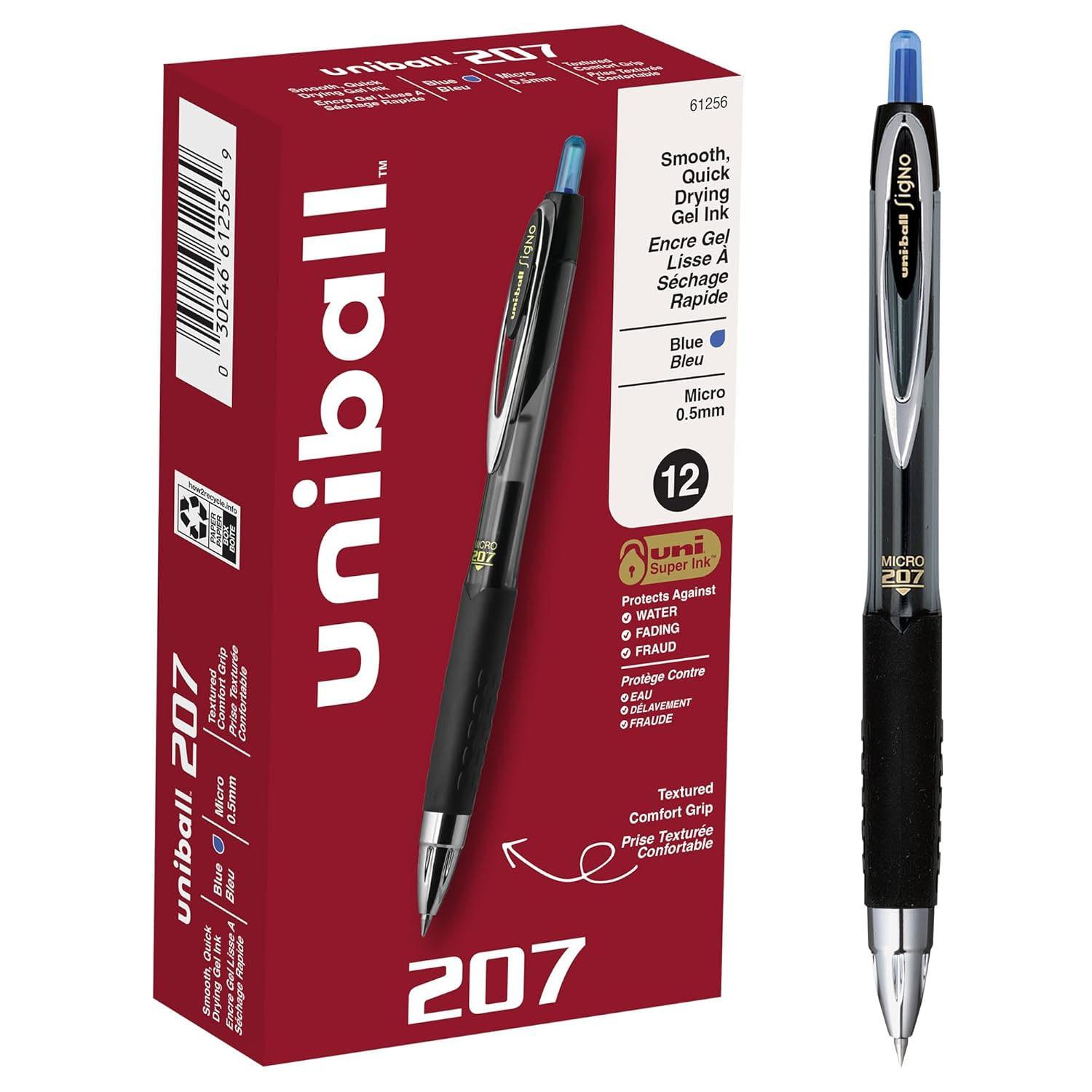 uni-ball 61256 207 Retractable Gel Pens 12 Pack for $5.28