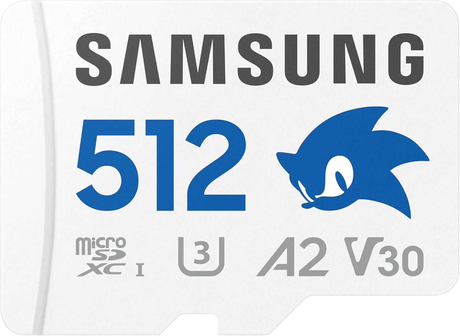 512GB Samsung PRO Plus Sonic The Hedgehog microSDXC Memory Card for $29.99
