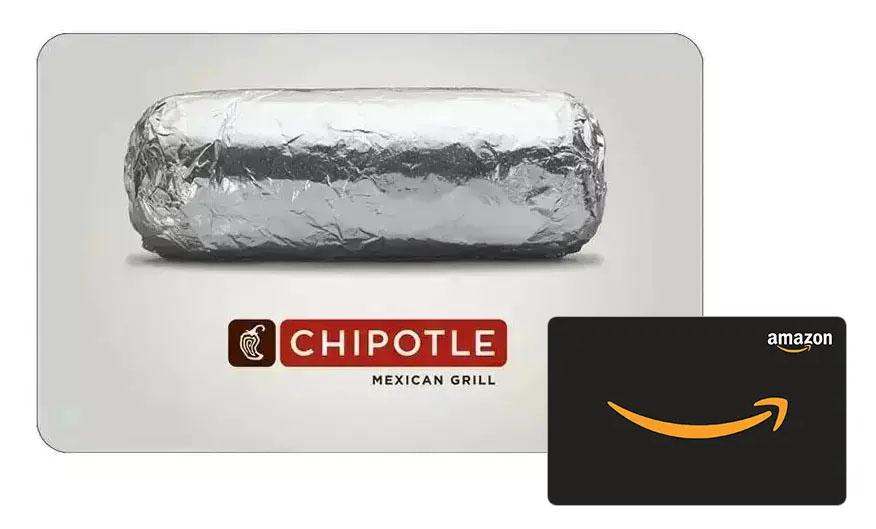 Buy a Chipotle $50 Gift Card and Get a Free $10 Amazon Gift Card