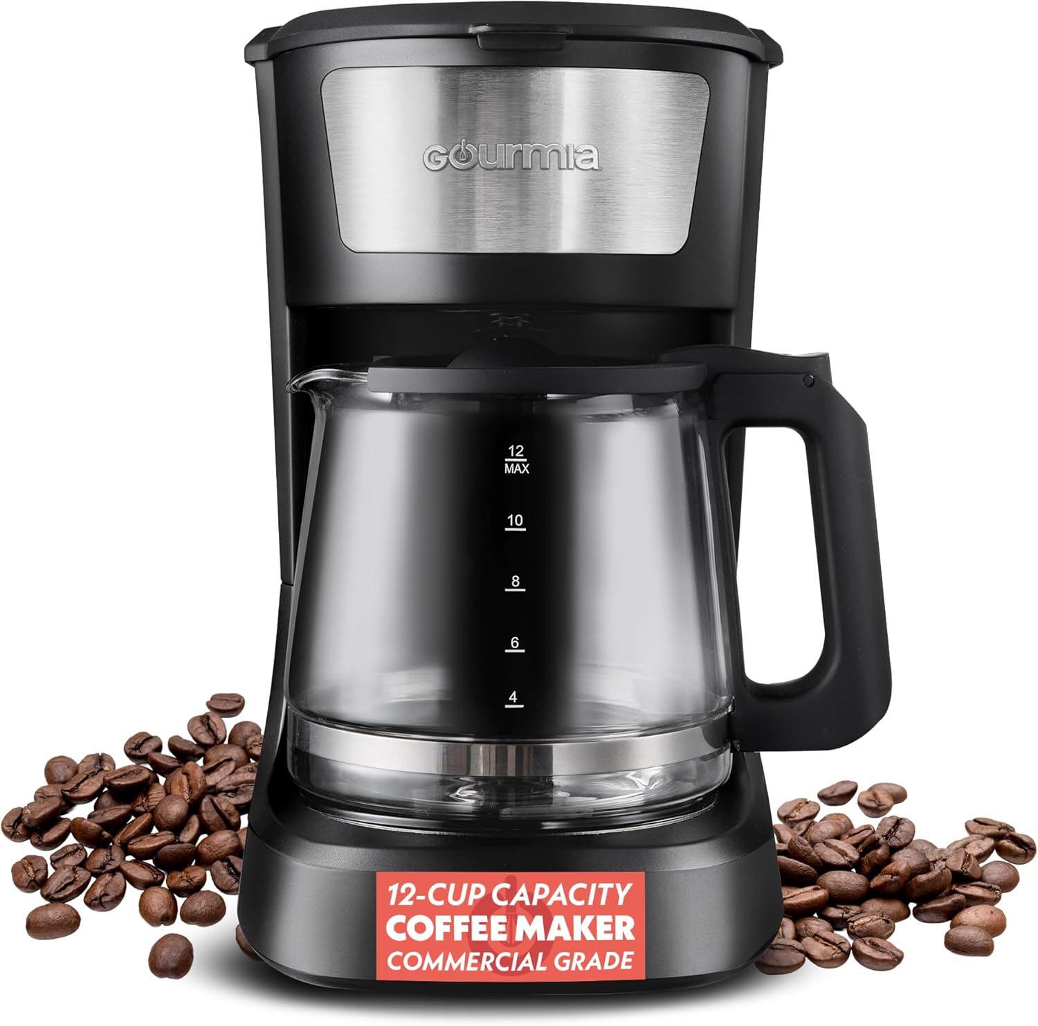 Gourmia 12-Cup One-Touch Drip Coffee Maker for $19.99