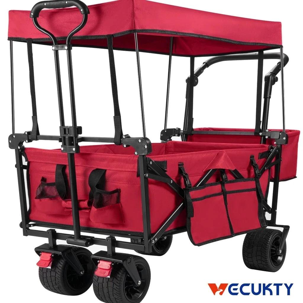 Vecukty Collapsible Garden Wagon Cart for $55.99 Shipped