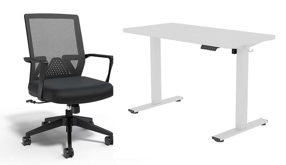 FlexiSpot E2 Electric Desk with Swivel Task Chair for $179.99 Shipped