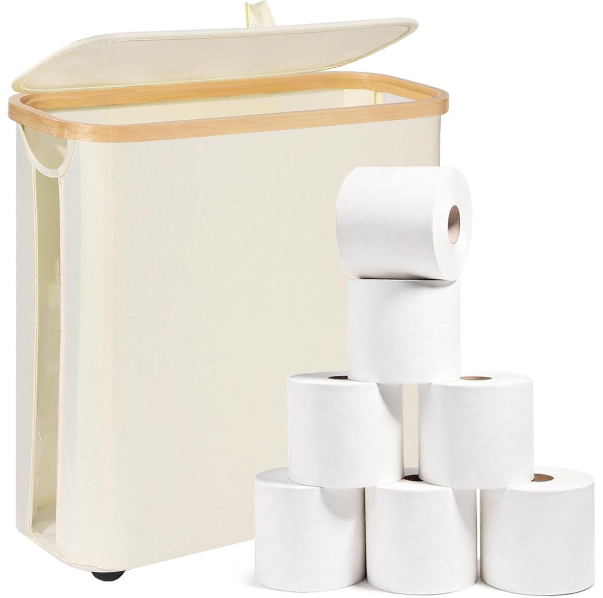 Toilet Paper Storage Basket with Lid for $11.99