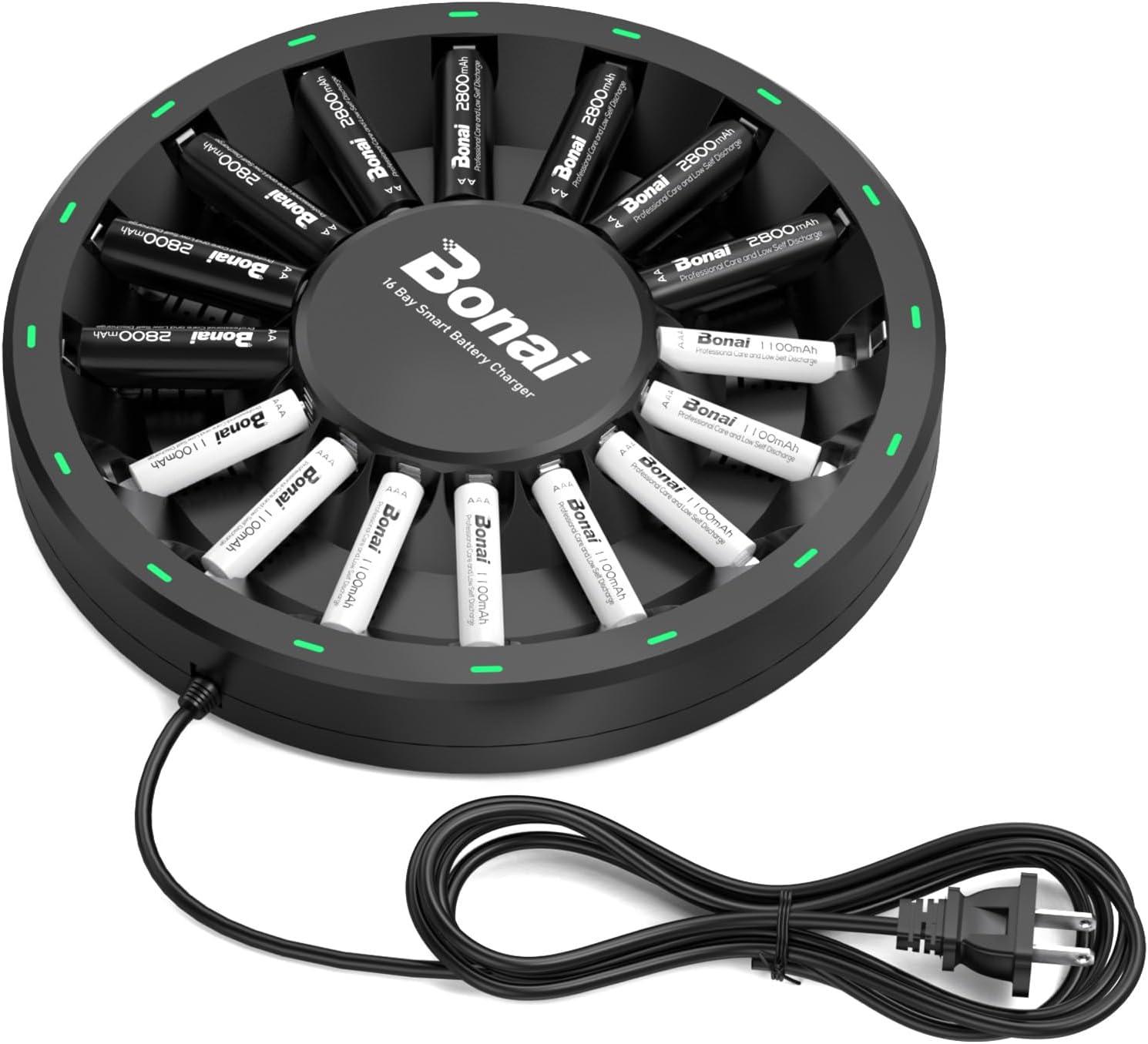 Bonai Rechargeable AA 8 Pack with AAA 8 Pack with Charger for $24.93 Shipped