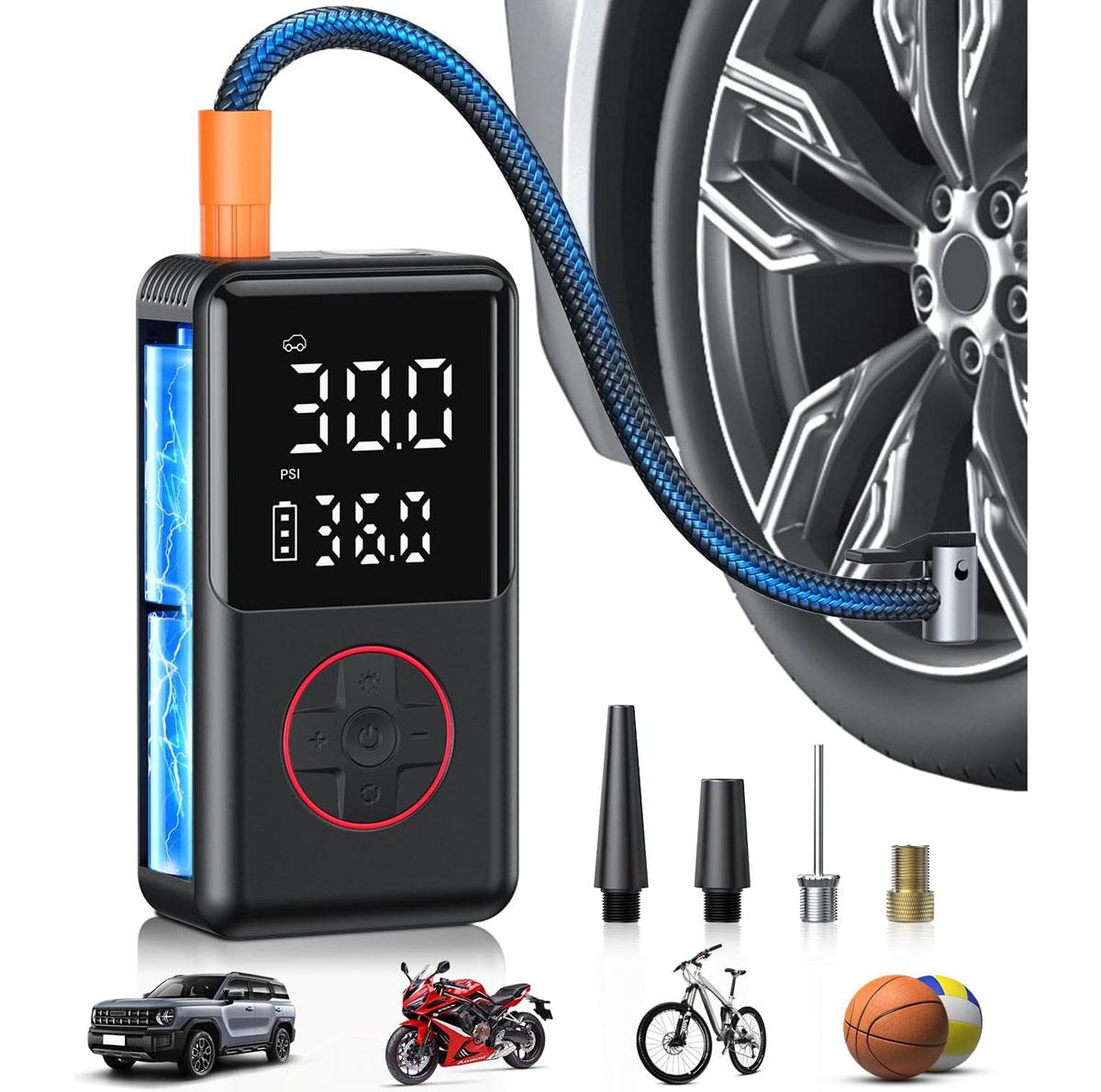 Car Tire Inflator Portable Air Compressor Pump for $14.99