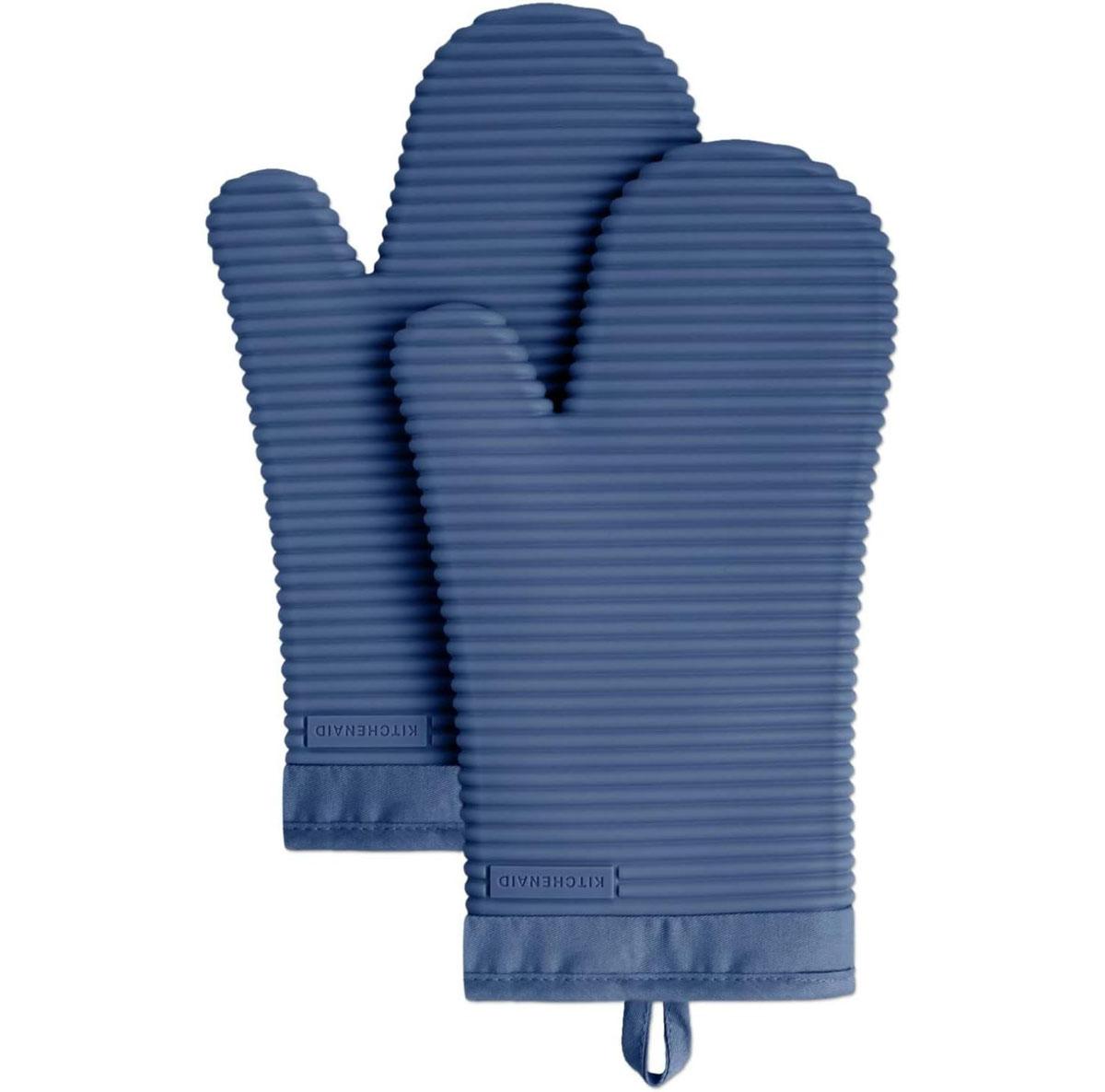 KitchenAid Ribbed Soft Silicone Oven Mitt Set for $8.02