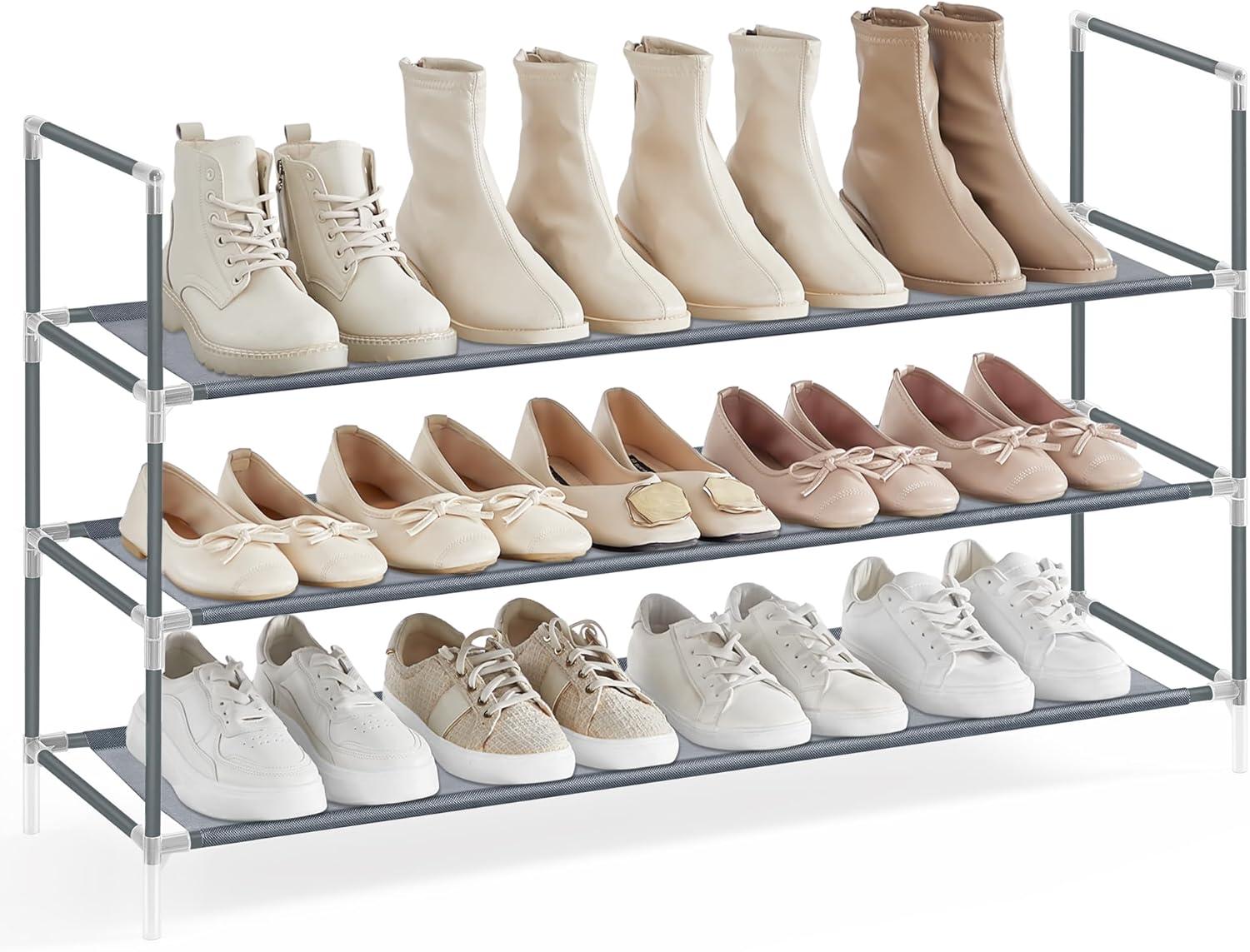Songmics 3-Tier Shoe Rack Storage for $9.99