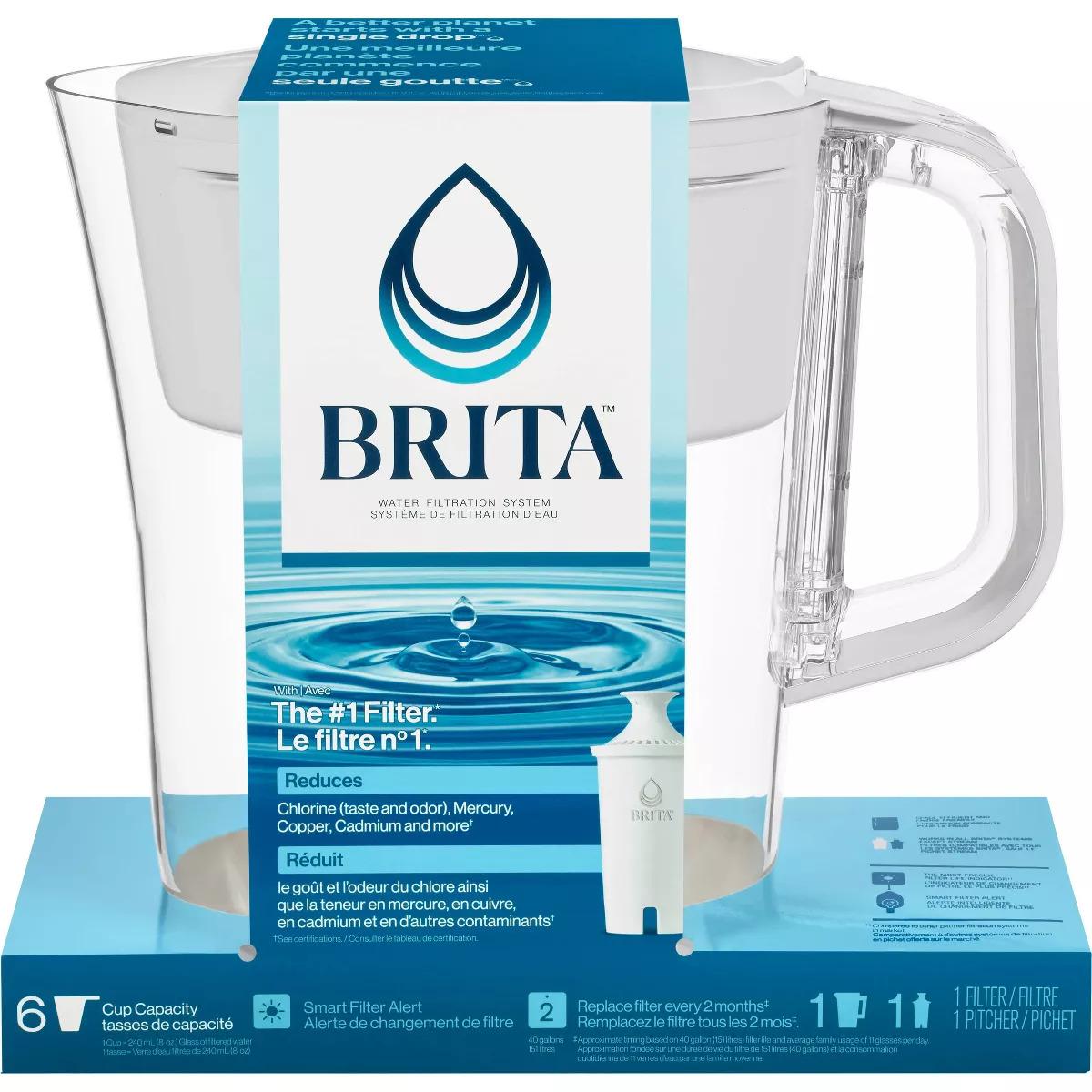 Brita Water Filter 6-Cup Denali Water Pitcher Dispenser for $12.19