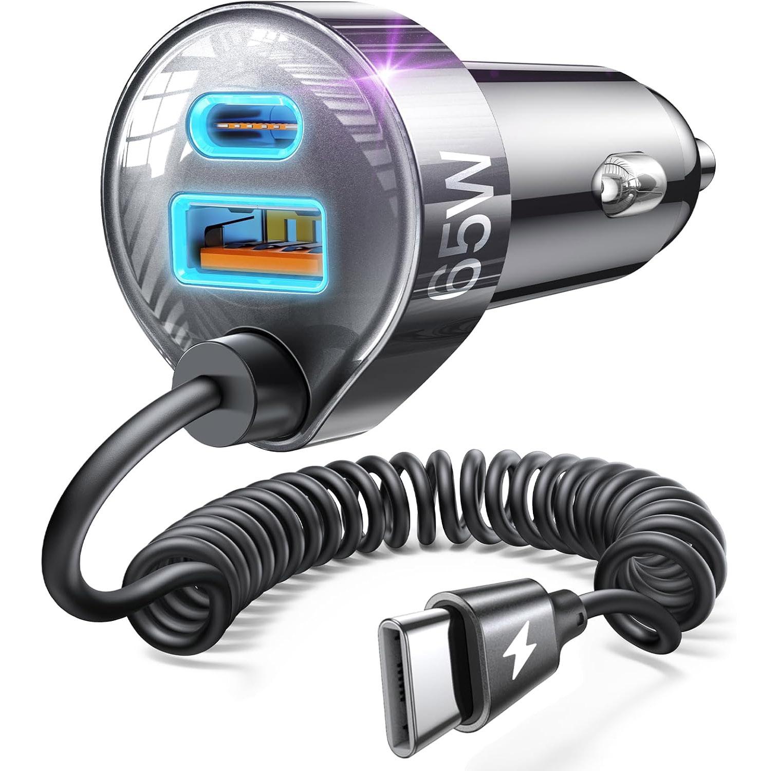 Lisen 65w USB-C Car Charger for $7.97