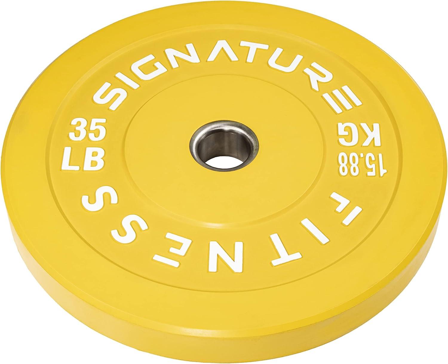 35lbs Olympic Bumper Plate Weight Plates with Steel Hub for $15.99