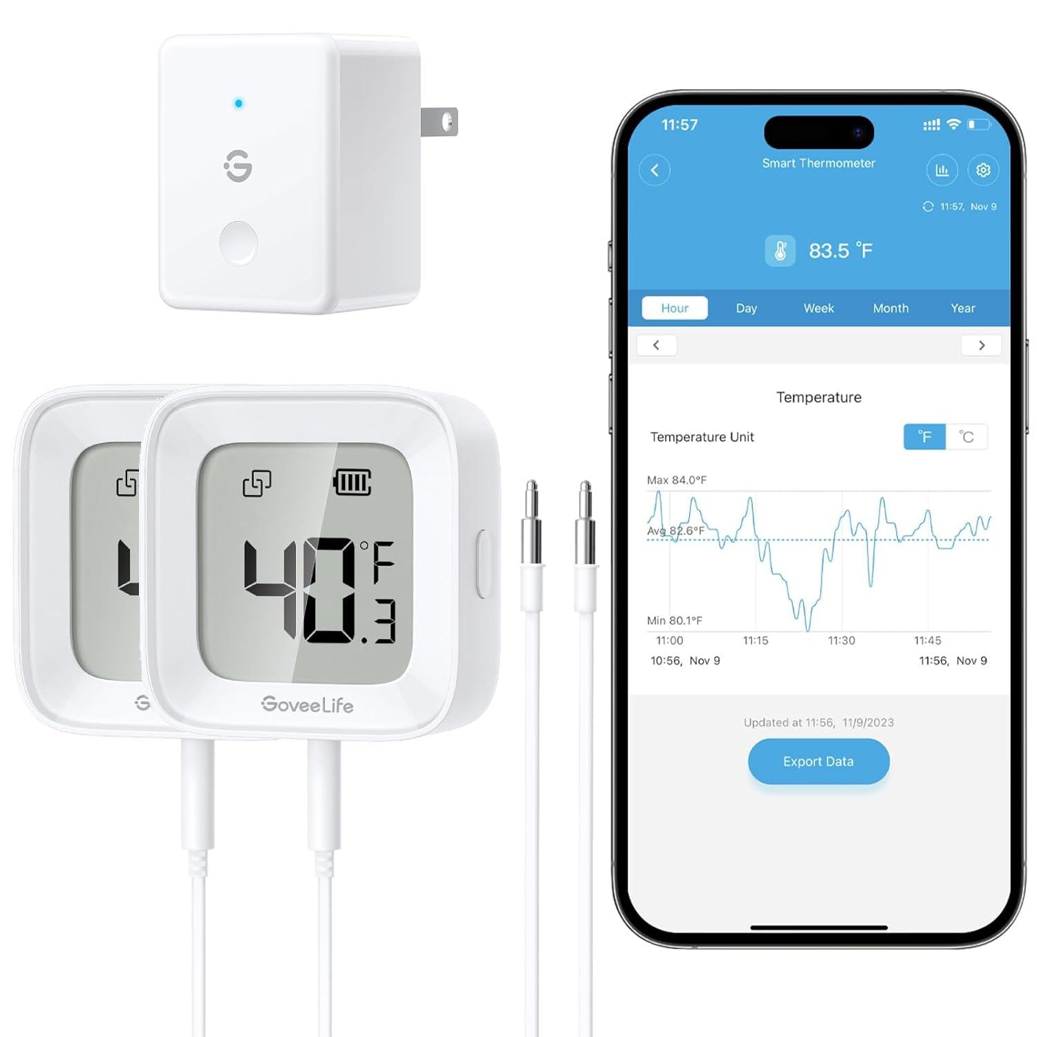 GoveeLife WiFi Refrigerator Smart Thermometer R1 with Alarm for $41.99 Shipped