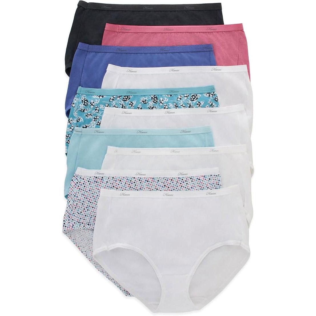 Hanes Womens Cotton Brief Underwear Value 10 Pack for $7.51