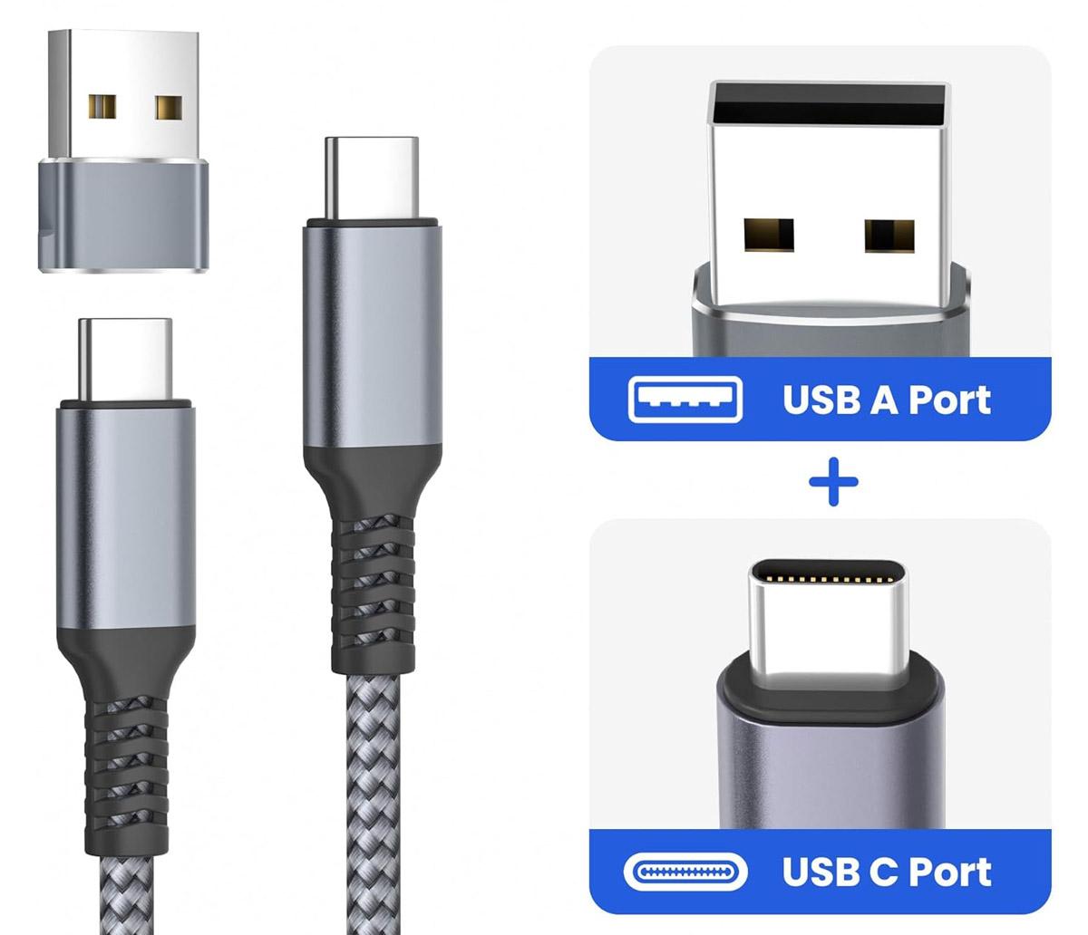 Elebase 10ft USB-C Cable with a USB-A Adapter for $5.99
