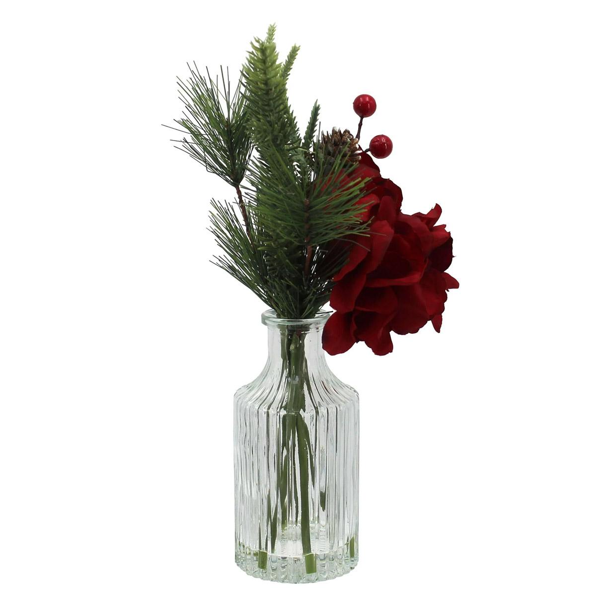 Mainstays Decorative Tabletop Artificial Christmas Red Floral Hydrangea for $2.26