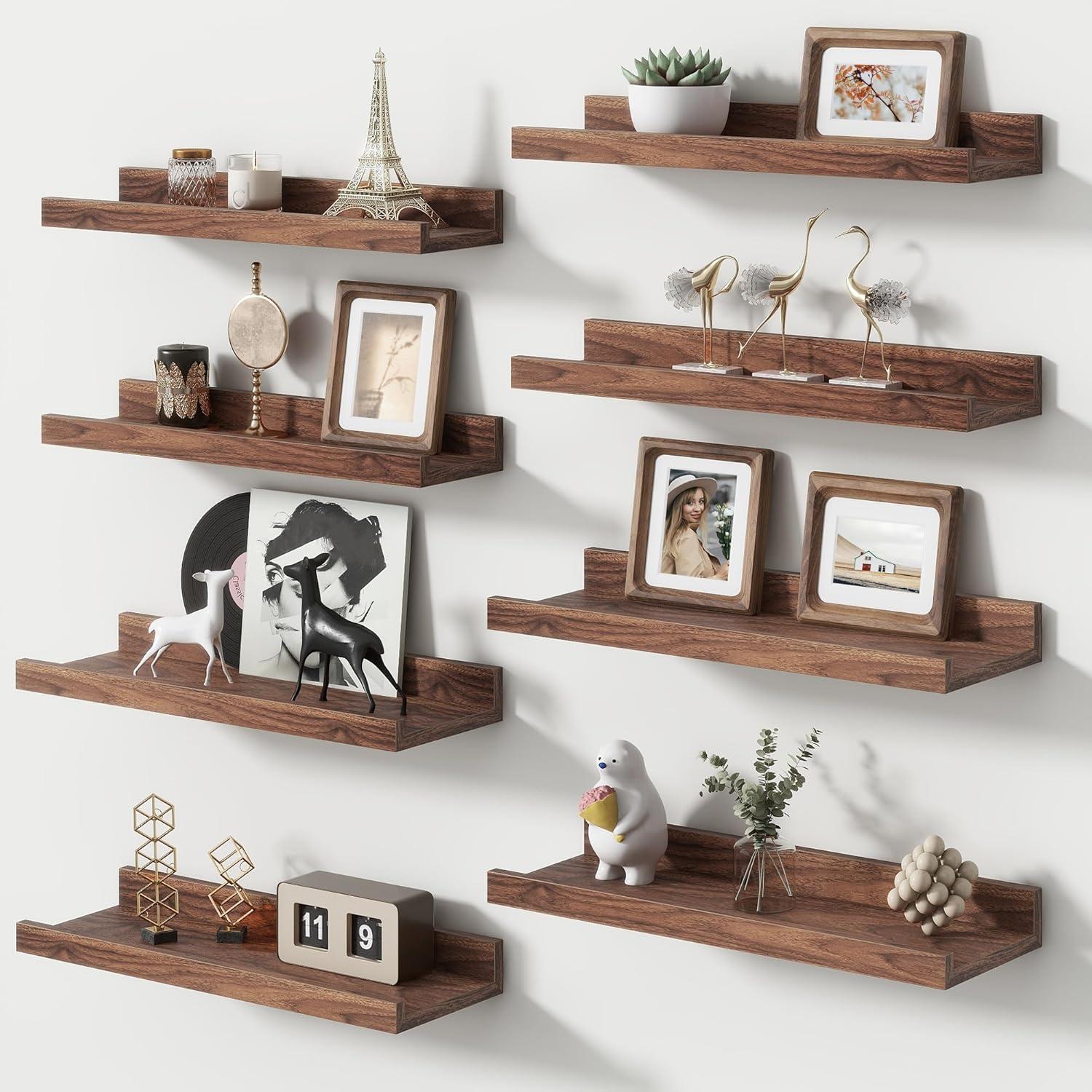 Flyjoe Picture Ledge Shelves Set of 8 for $15
