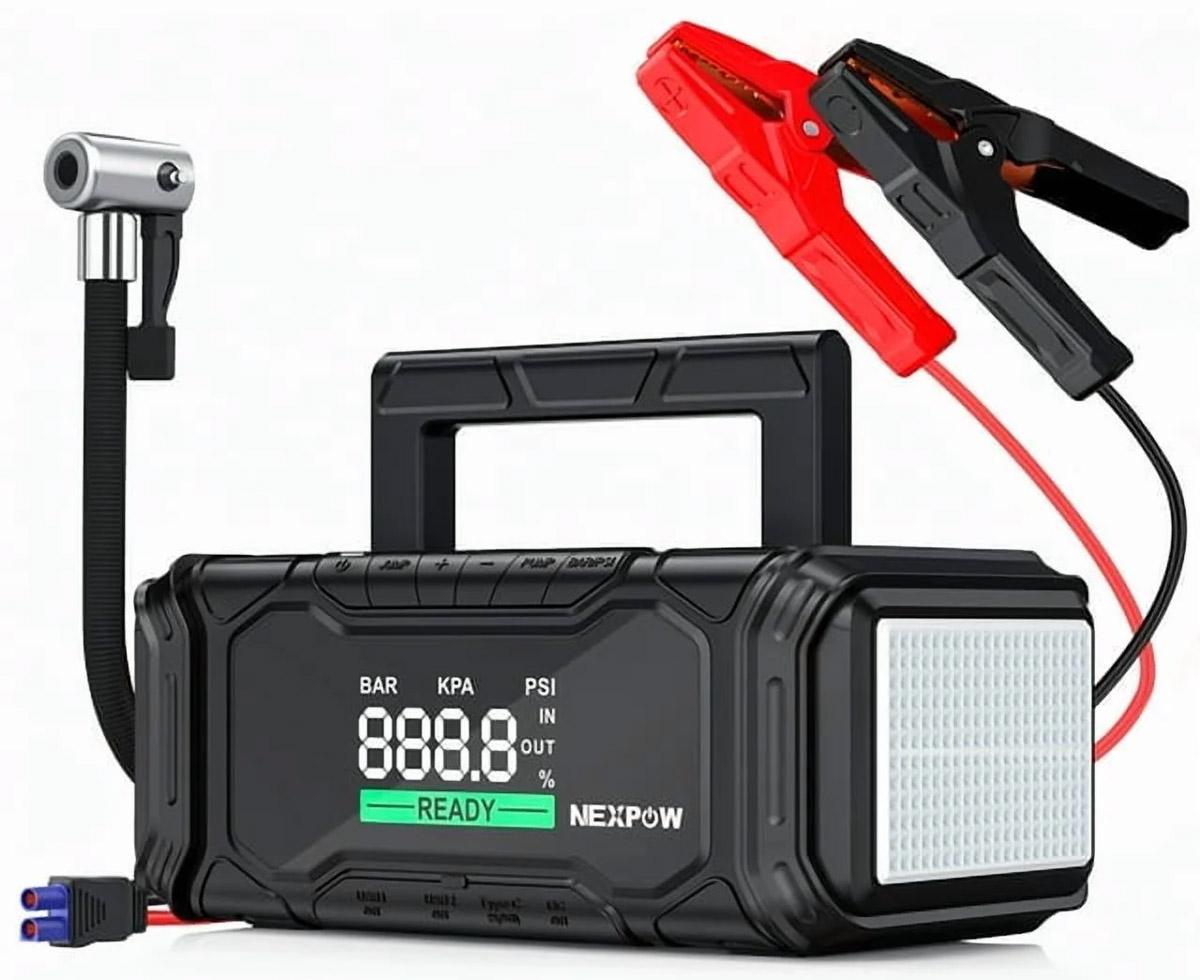 Nexpow Jump Starter 4000a with Air Compressor Car Battery Booster for $44.99 Shipped