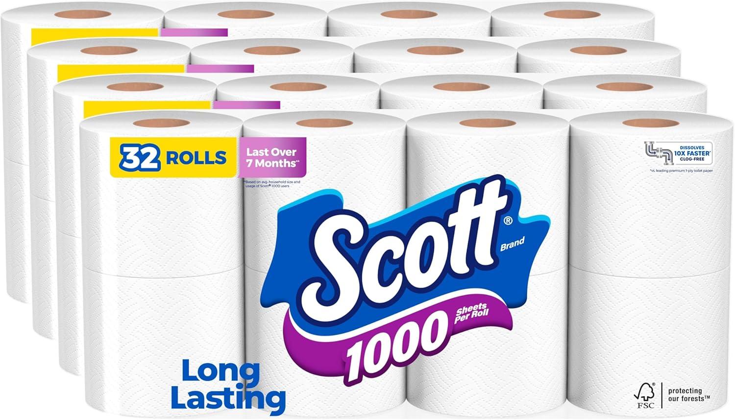 Scott 1000 Toilet Paper 32 Rolls for $22.56 Shipped