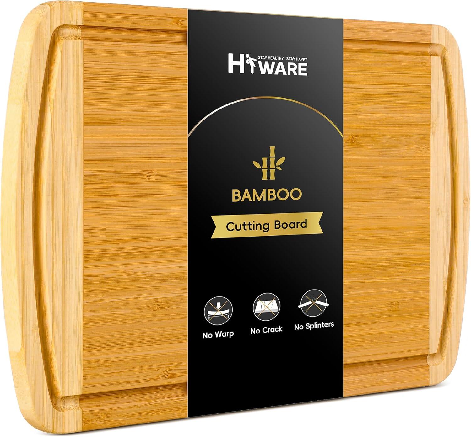 Hiware Large Wooden Bamboo Cutting Board for $8.49