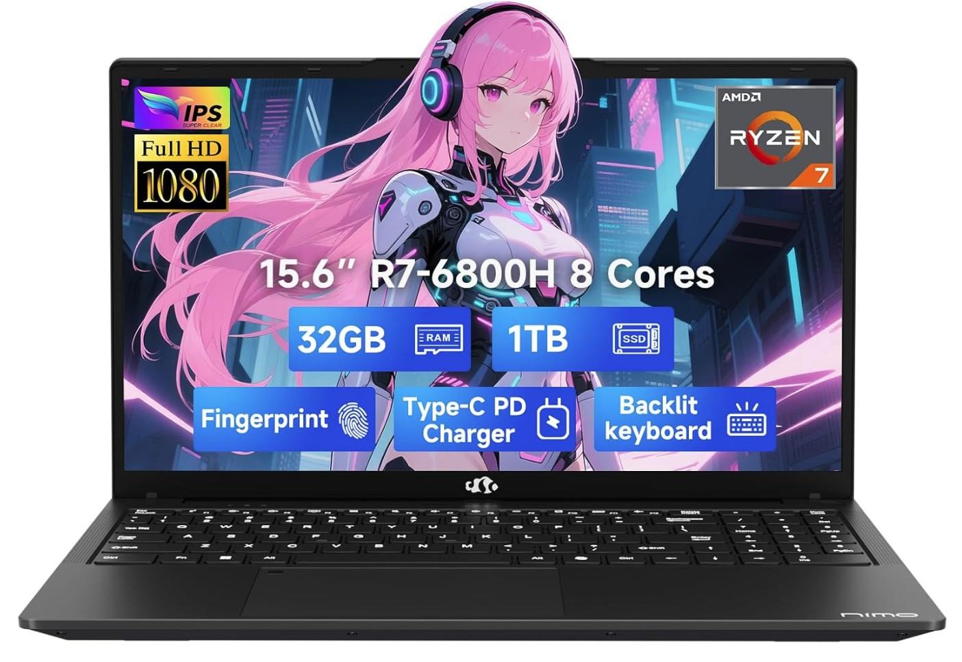 Nimo 15.6in Ryzen 7 32GB 1TB Notebook Laptop for $425 Shipped