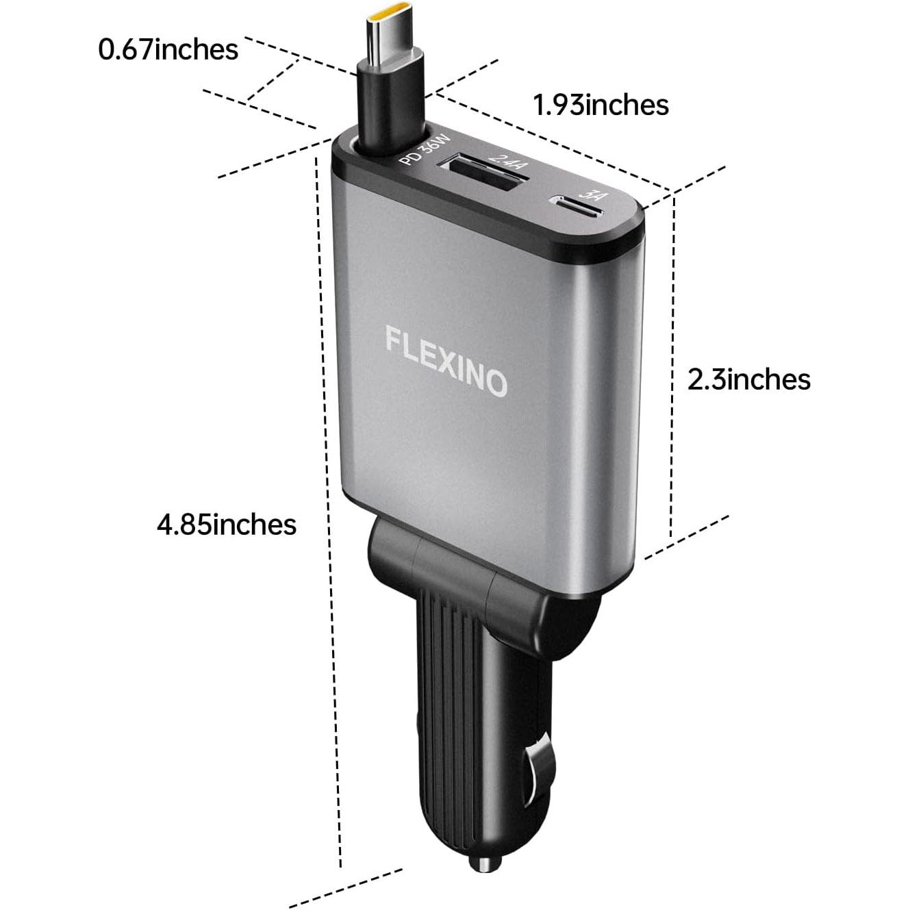 Flexino Ultra-Slim Retractable Car Charger for $7.99