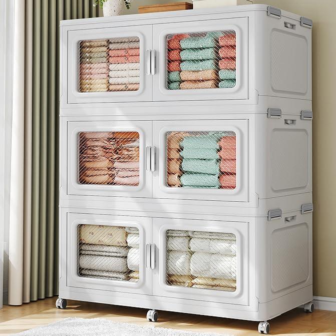 Broview Stackable Storage Bin Boxes with Lid for $99.99 Shipped