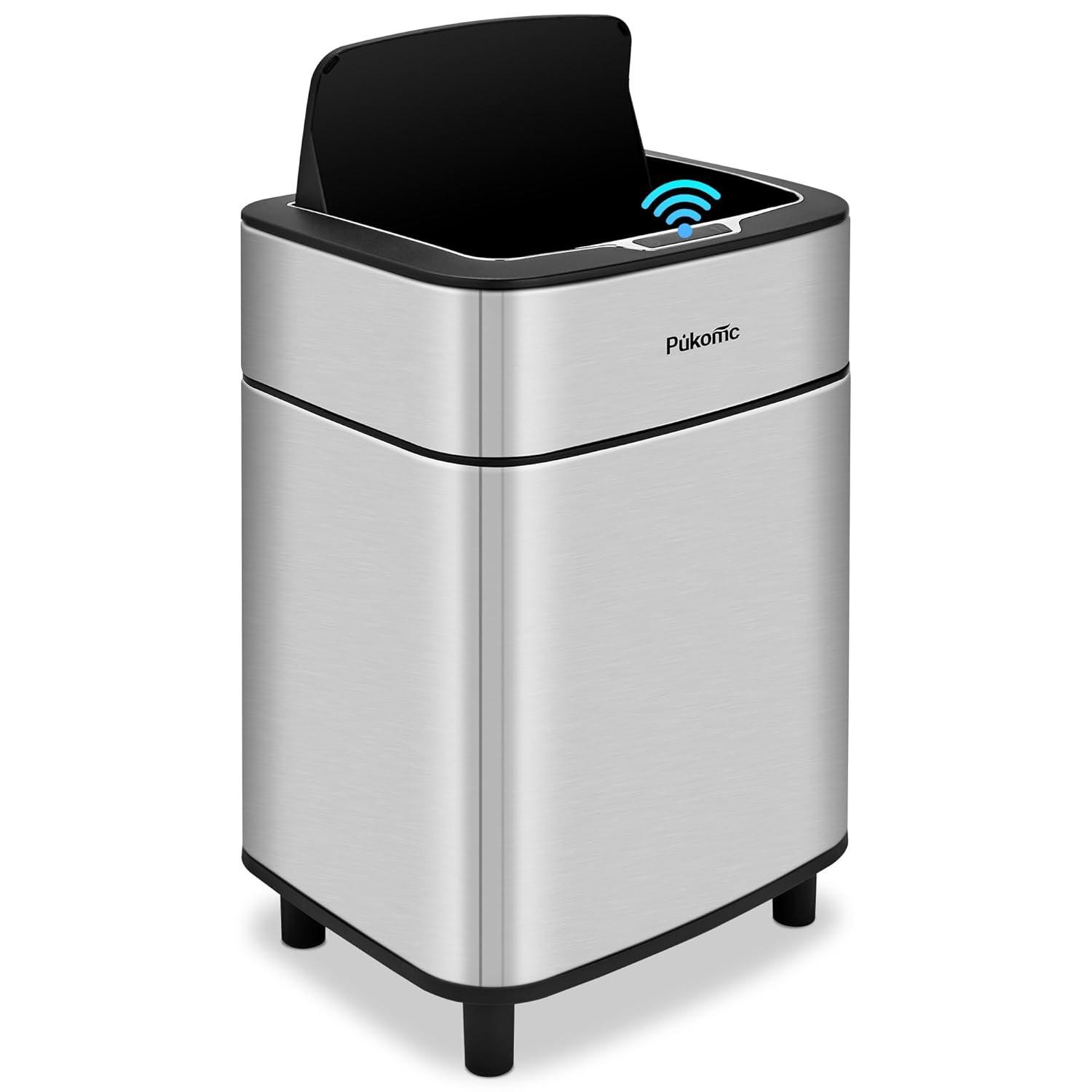 Pukomc Motion Sensor Trash can,Stainless Steel Trash for $23.99