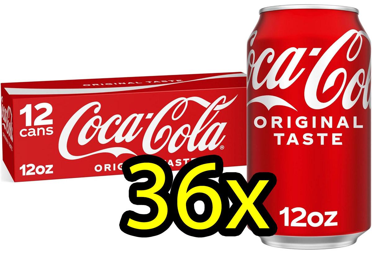 Coca-Cola Soda Soft Drink 36 Cans for $13.16