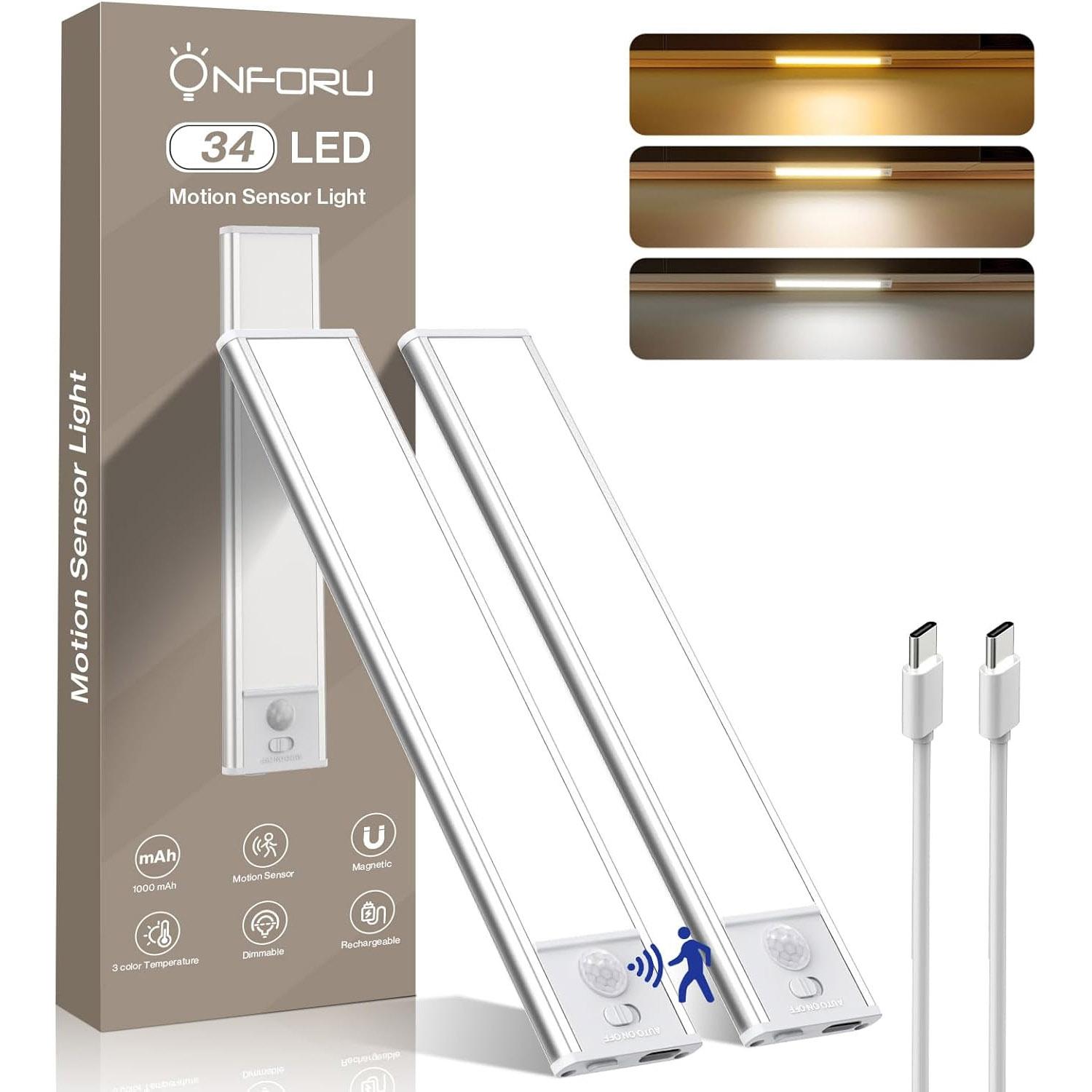 Onforu Under Cabinet 34 LED Lighting for $8.96