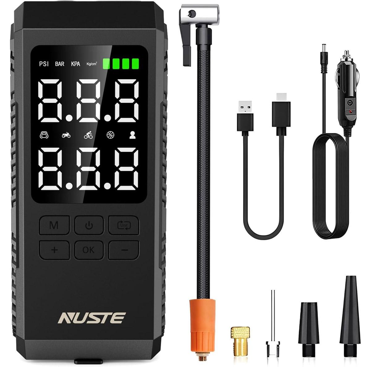 Nuste Tire Inflator Portable Air Compressor for $15.66