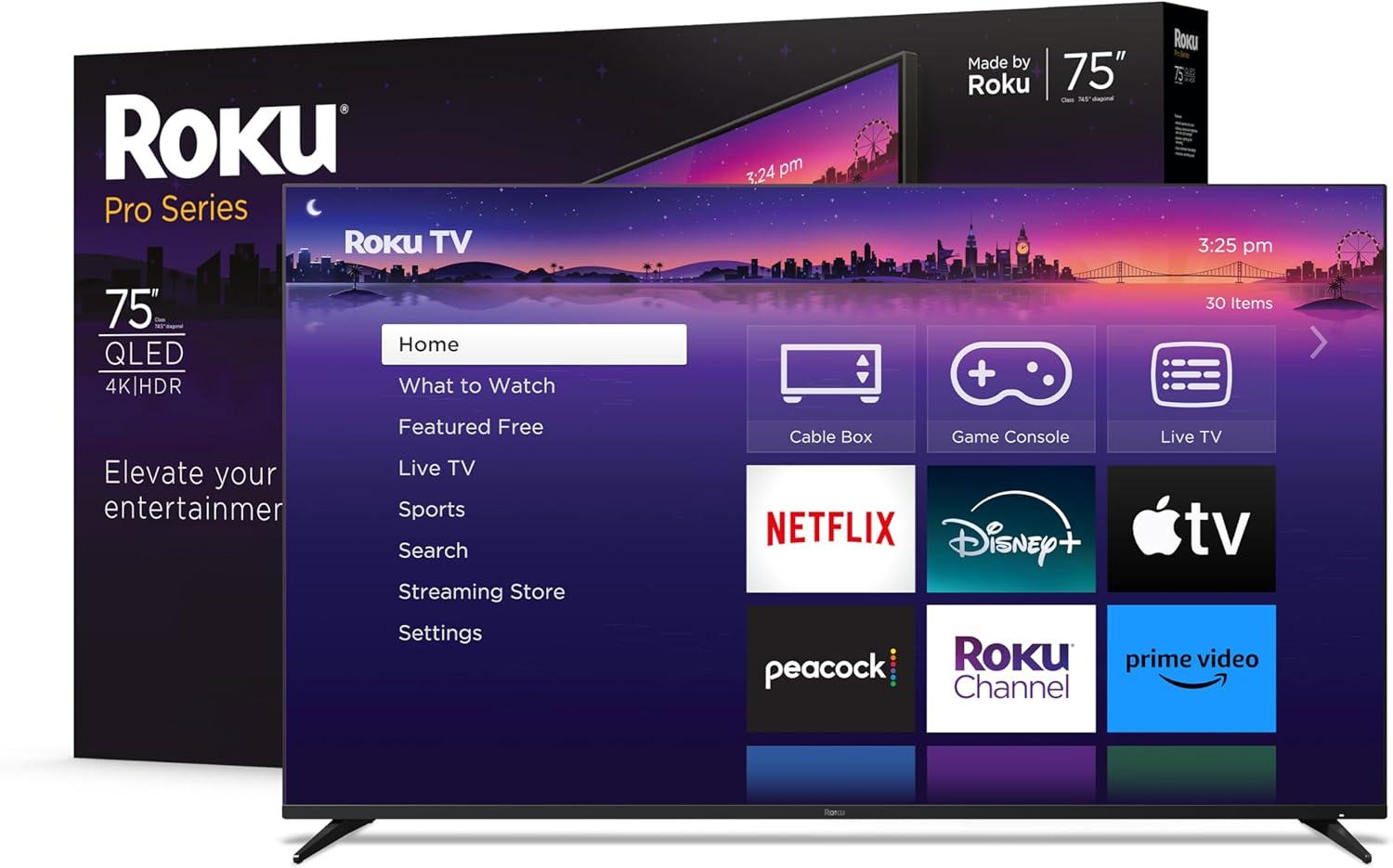 75in Roku Smart TV Pro Series 4K QLED RokuTV for $799.99 Shipped