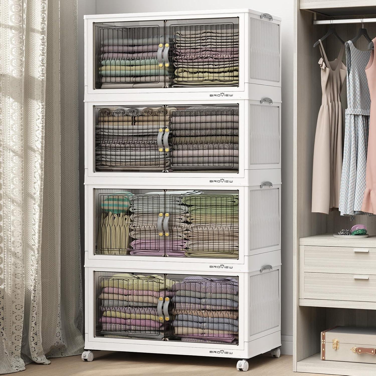 Broview Stackable Storage Bins 4 Pack for $139.98 Shipped