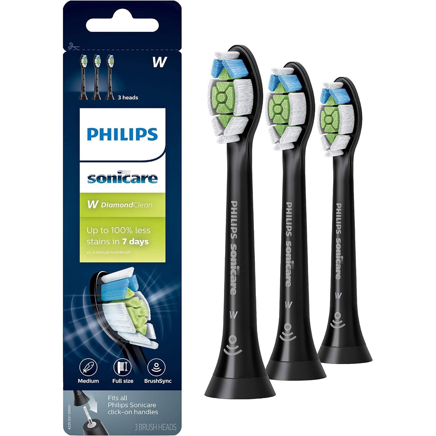Philips Sonicare W DiamondClean Black Toothbrush Heads 4 Pack for $25.61