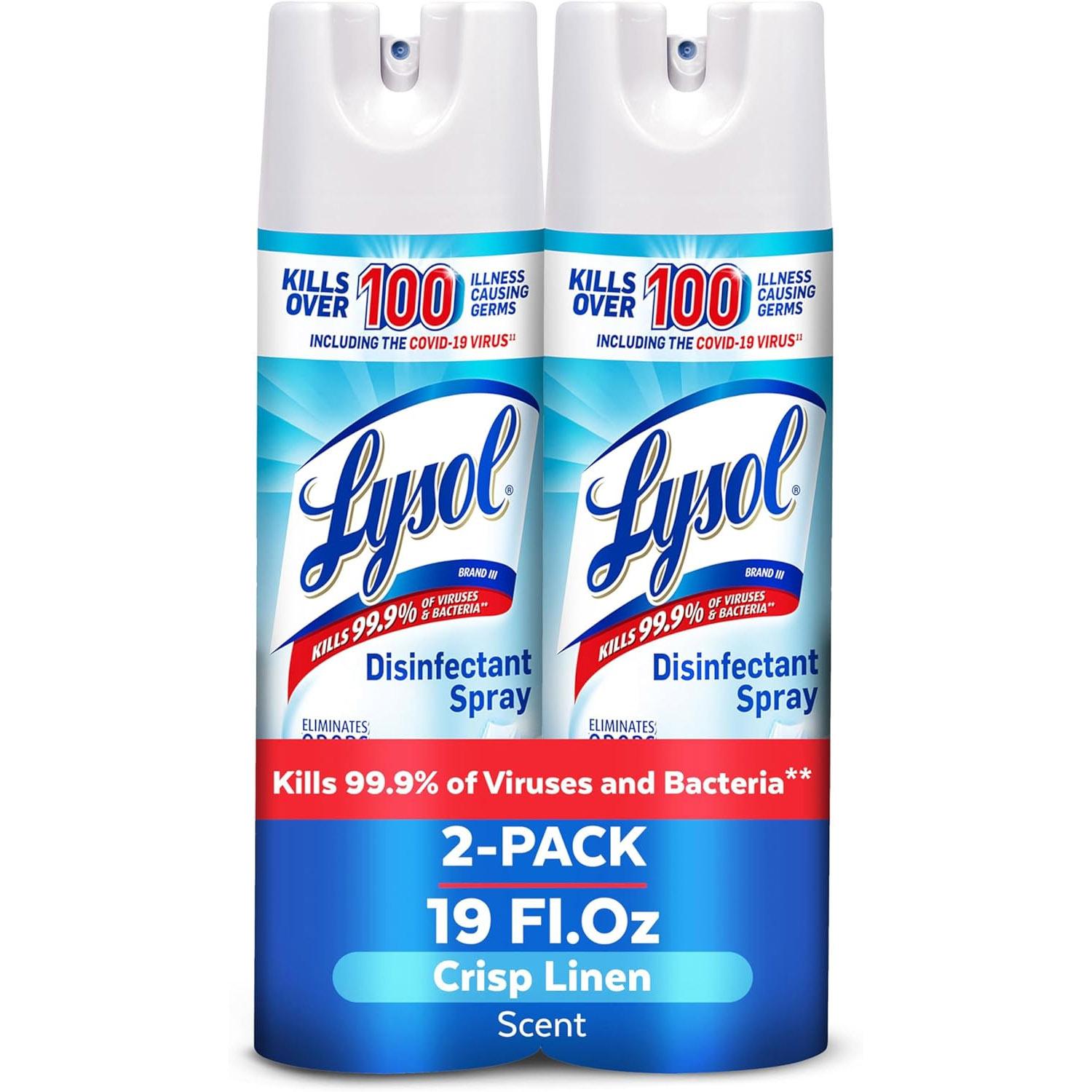 Lysol Disinfectant Spray 2 Pack for $10.11