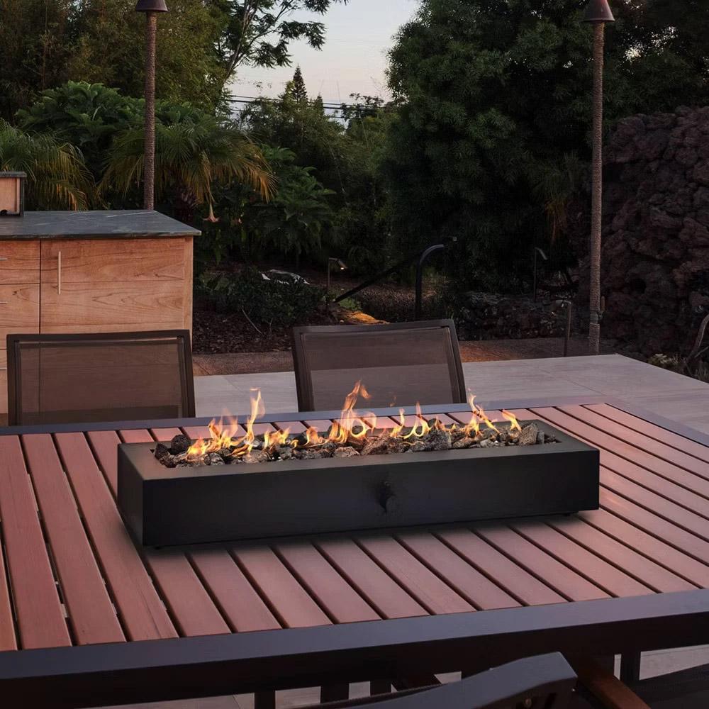 Threshold Outdoor Deck Patio Tabletop Rectangular Fireplace Fire Pit for $62.99 Shipped
