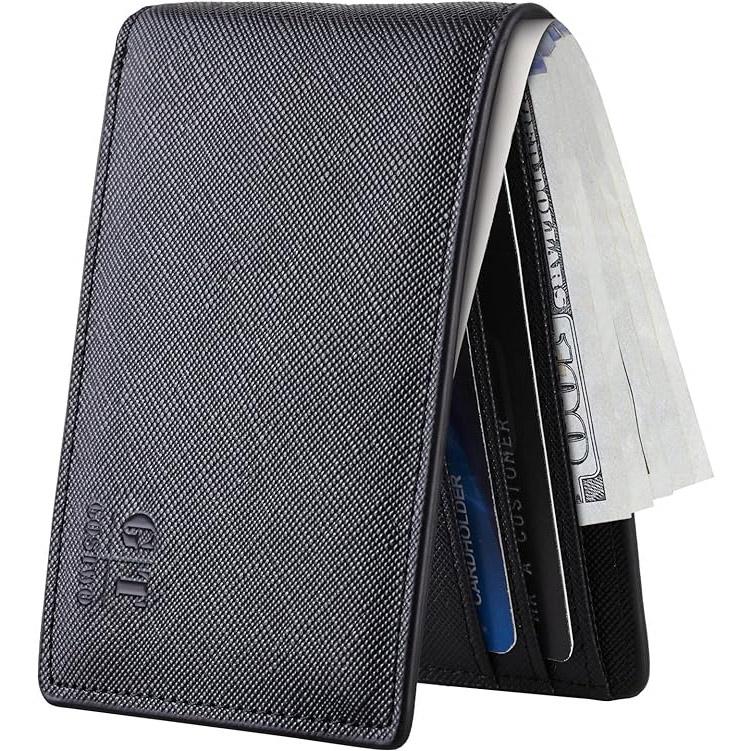 Gostwo Minimalist Leather Slim Bifold Wallet for $4.99