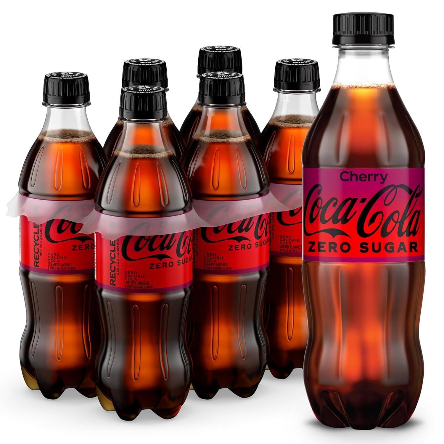 Coca-Cola Zero Sugar Cherry Diet Soda Soft Drink 6 Pack for $3.58