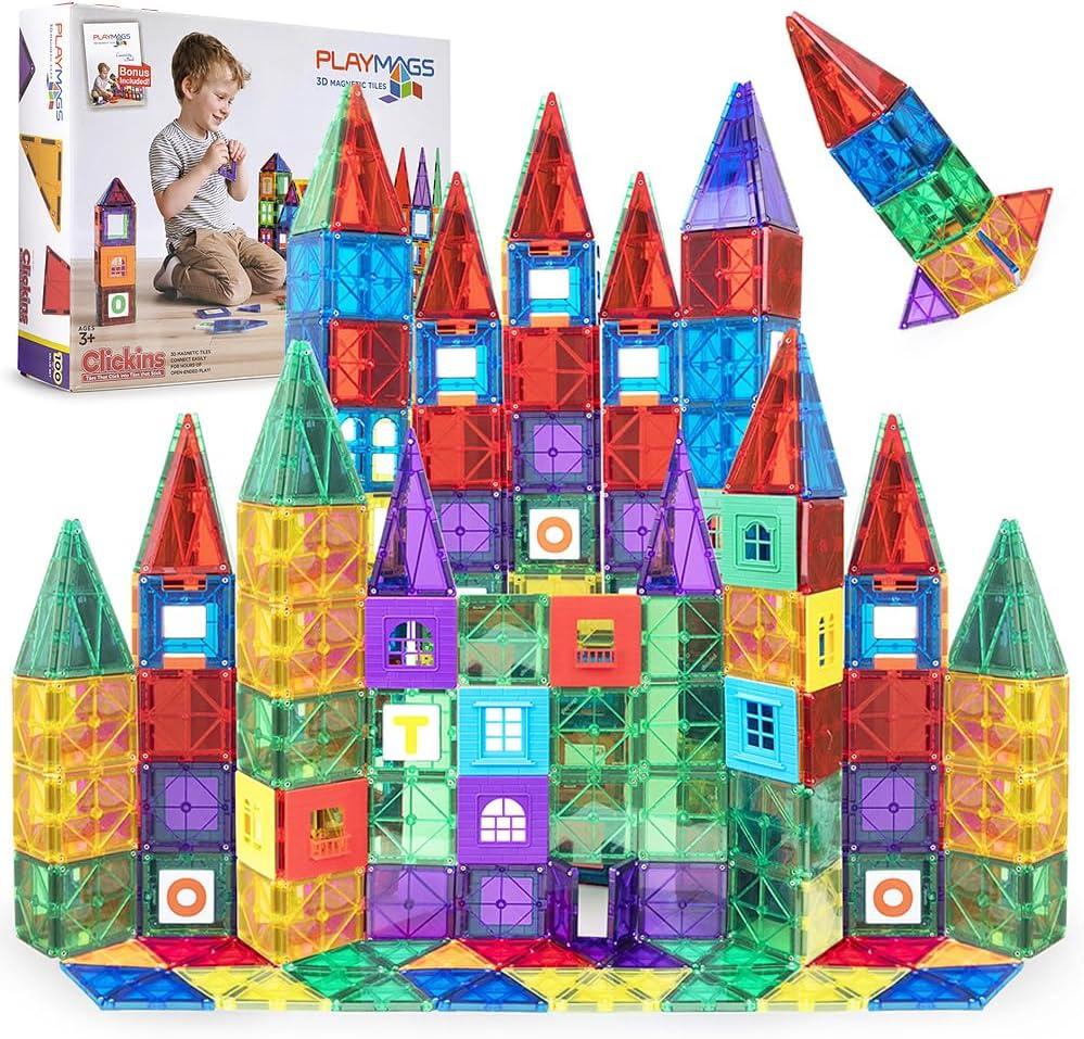 Playmags 3D Magnetic Tiles Building Blocks Set for $27.99 Shipped