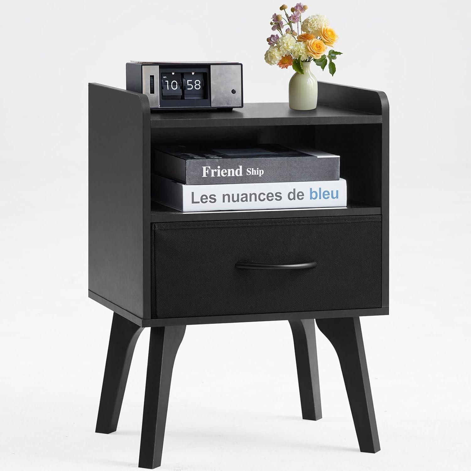 Yufam Wooden Mid Century Modern Side Table Nightstand for $18.99