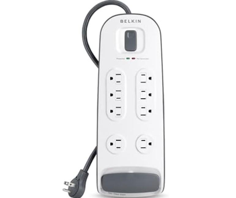 Belkin 8-Outlet Surge Protector with Telephone Protection for $17.99