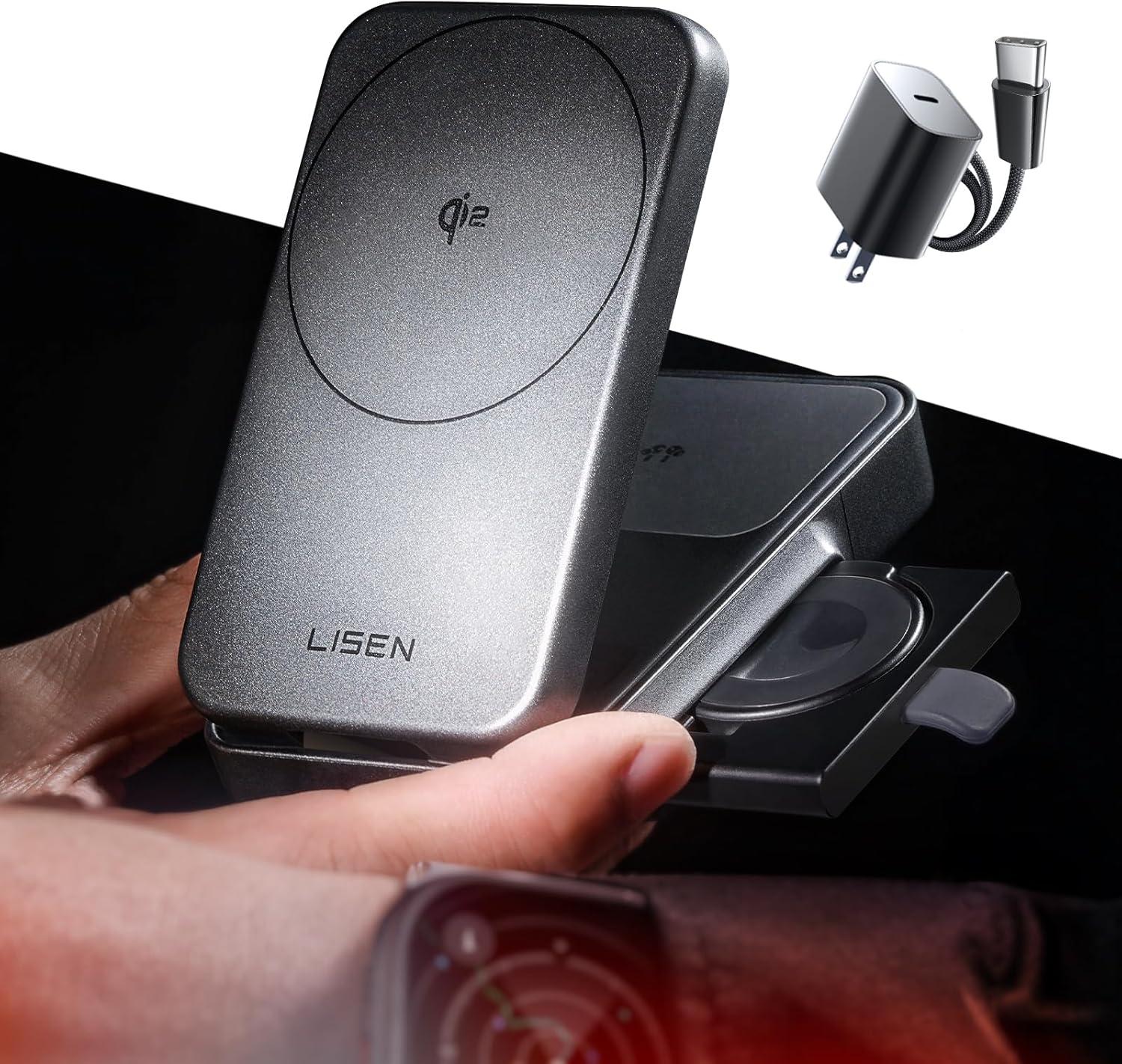 Lisen iPhone 15w Magsafe 3-in-1 Qi2 Fast Charger for $21.99 Shipped