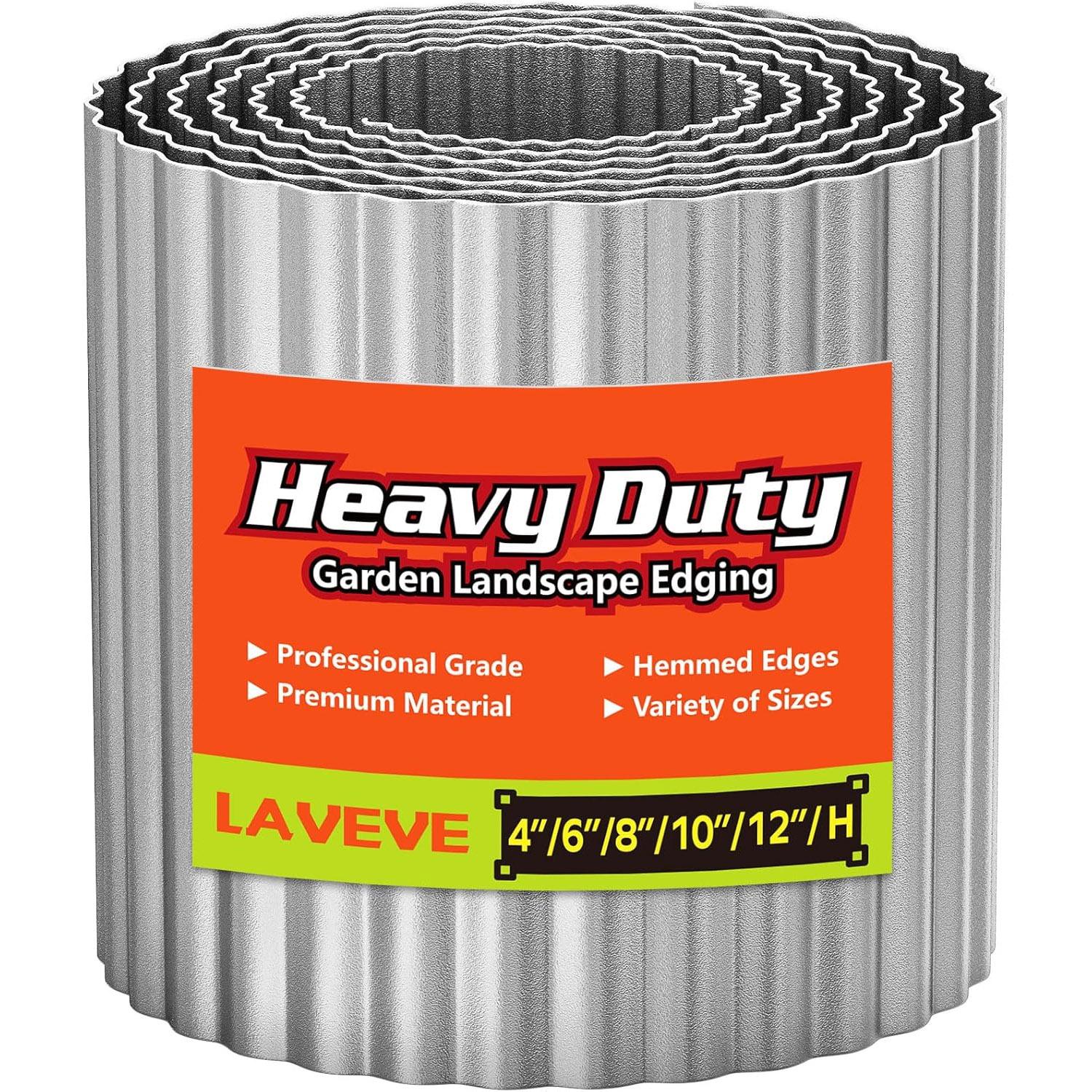 Laveve Corrugated Metal Edging Border Garden Fence for $15.99