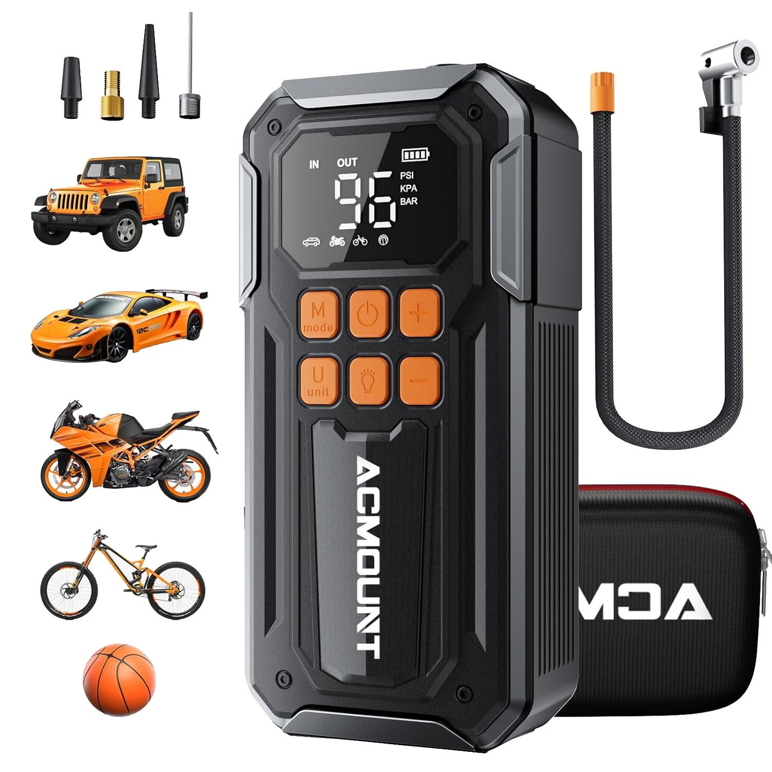 Acmount 160PSI Tire Inflator Portable Air Compressor for $17.99 Shipped
