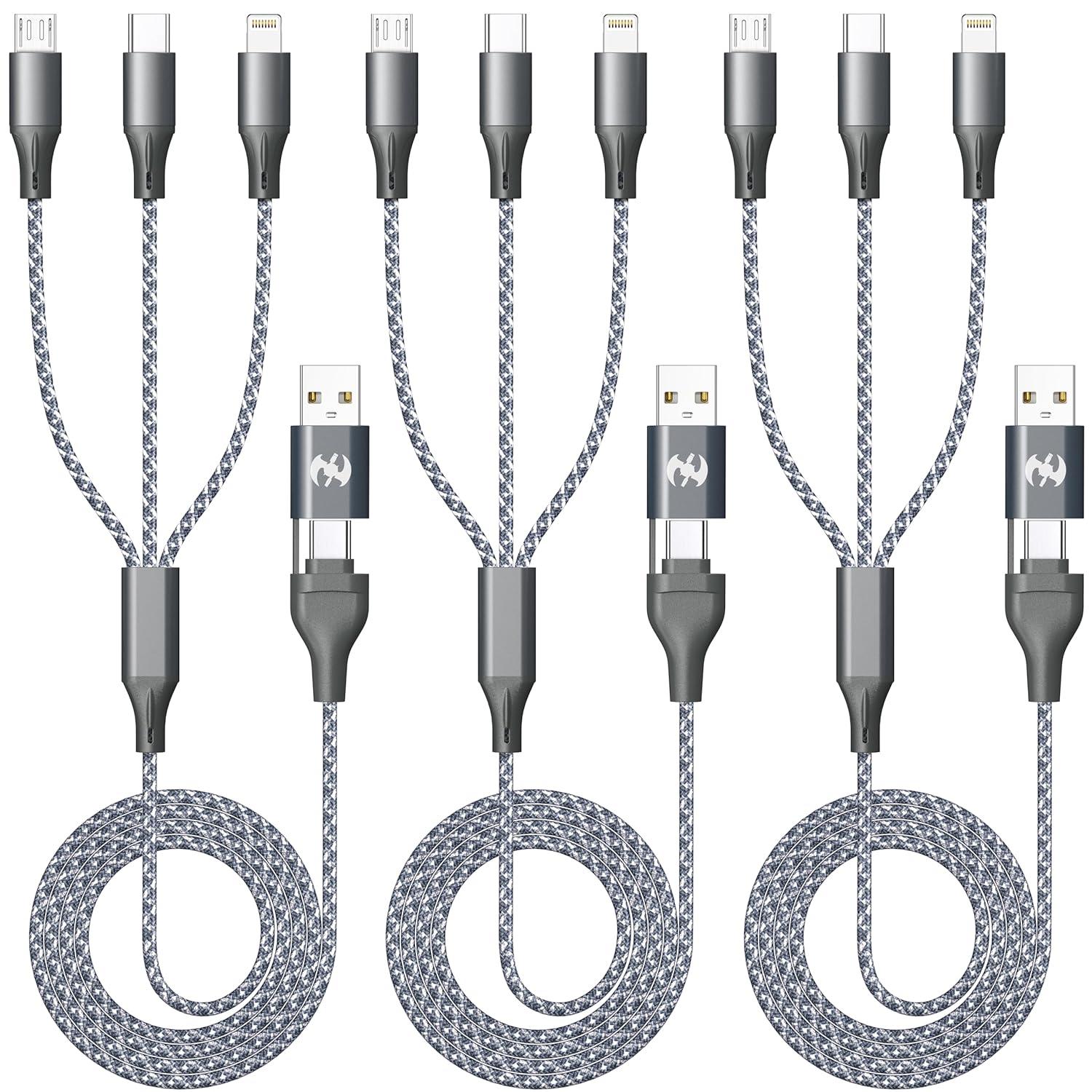 HYXing 3-in-1 Multi Charging Cable 3 Pack for $4.99