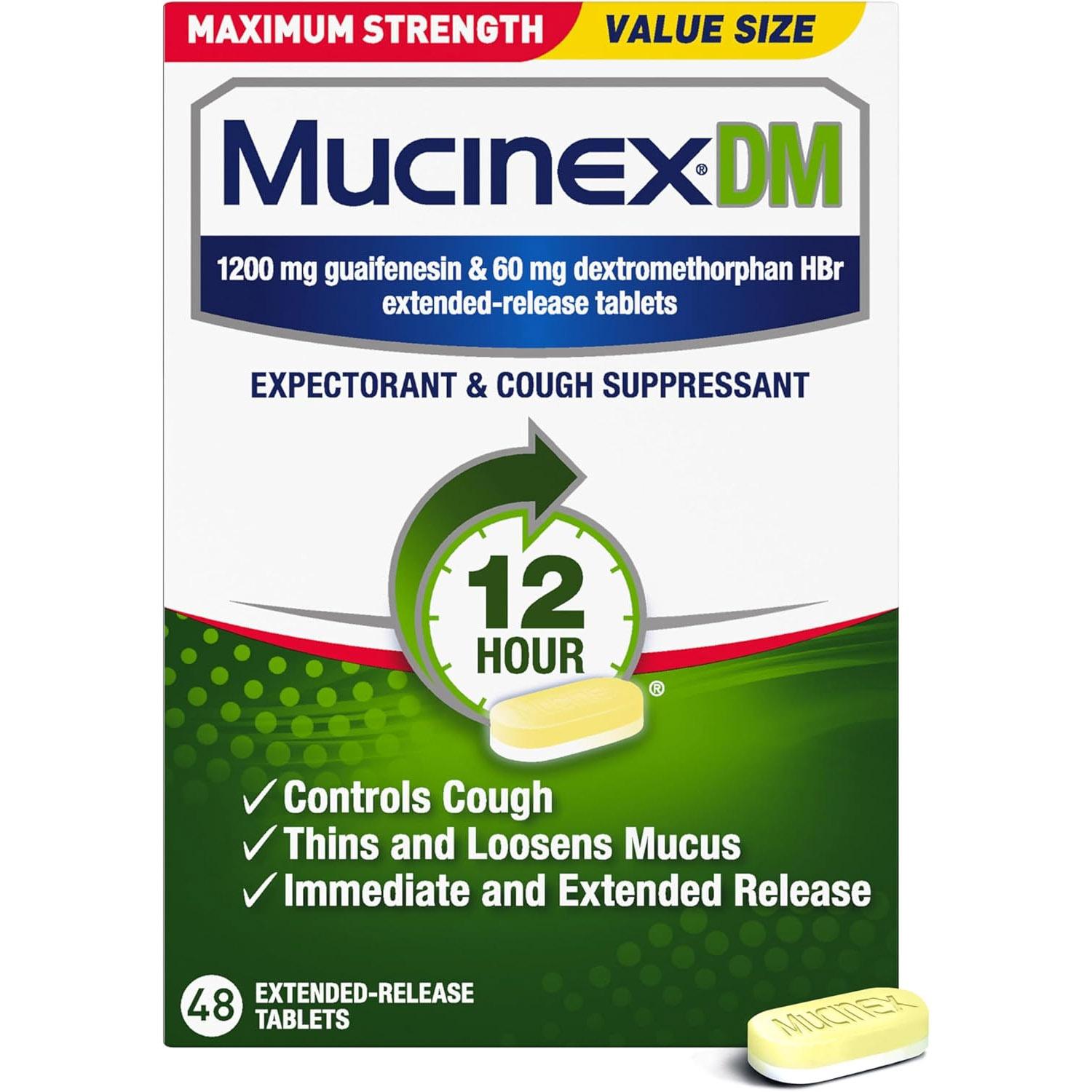 Mucinex DM Chest Congestion Cough Medicine 48 Pack for $18.08